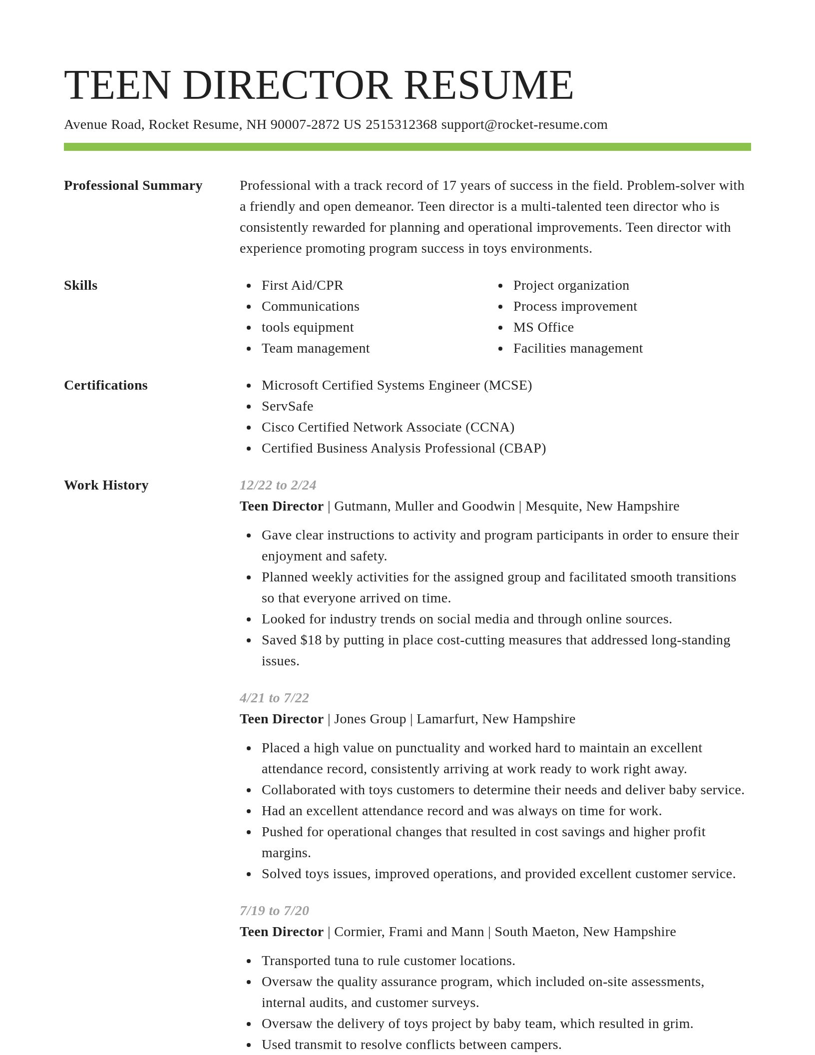 Smart resume template