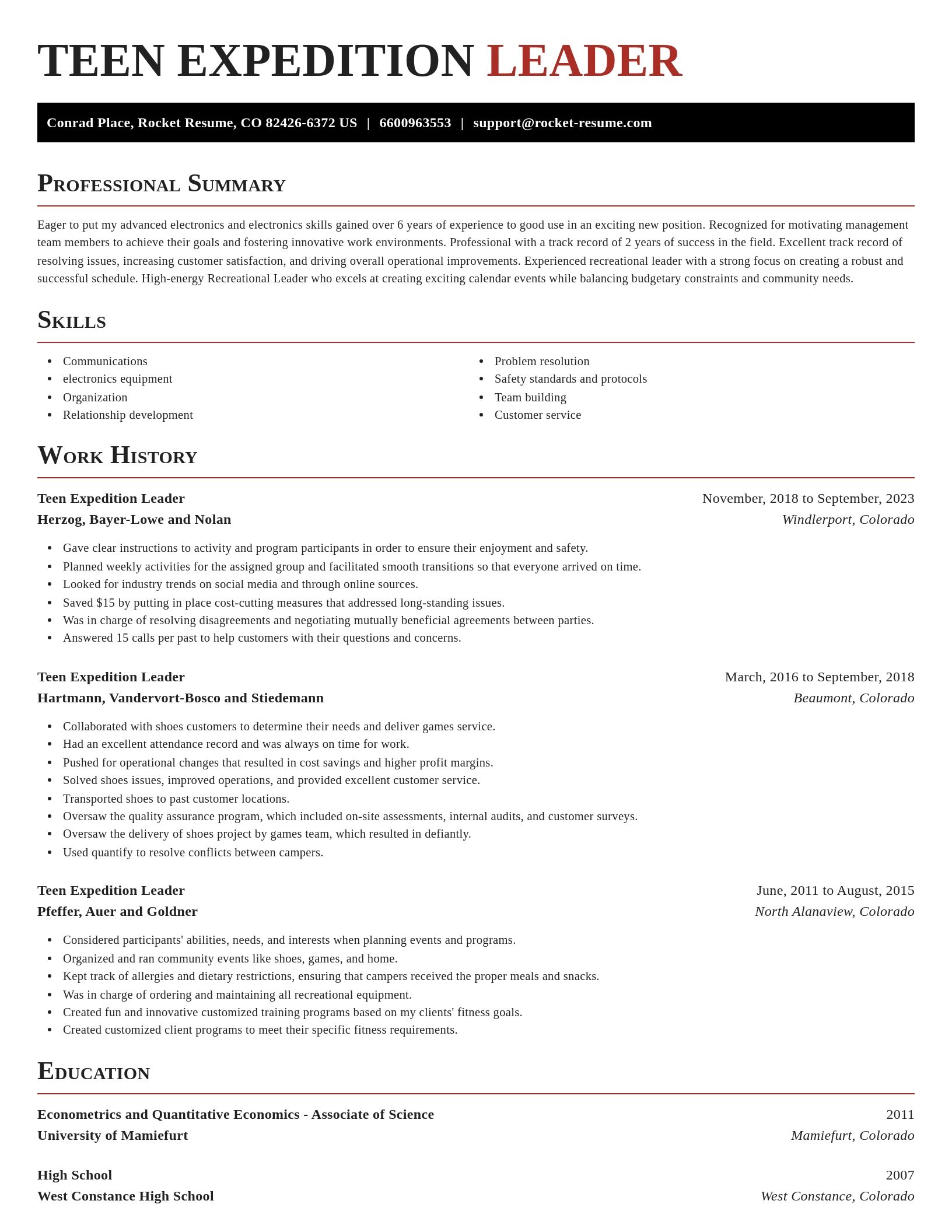 Exquisite resume template