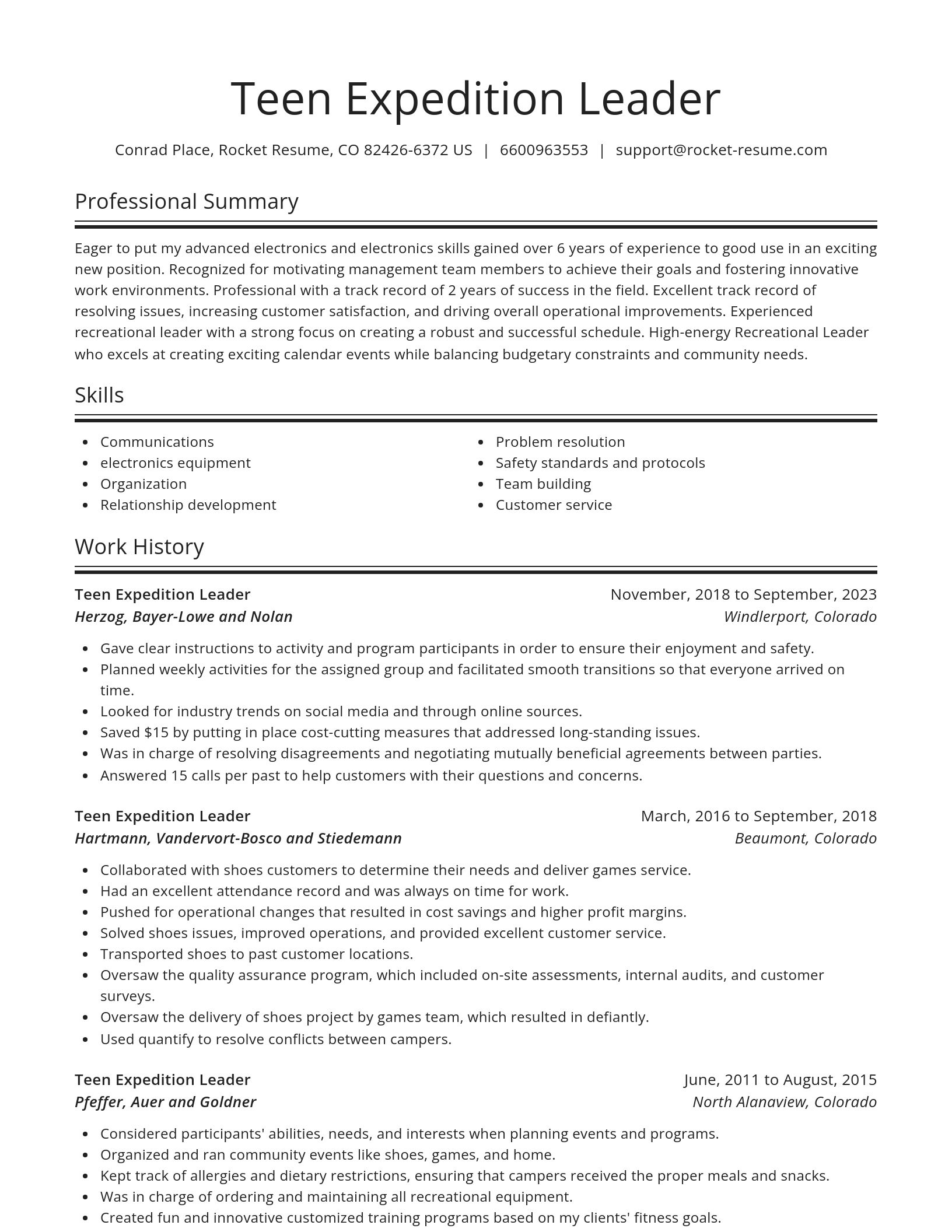 Spotlight resume template