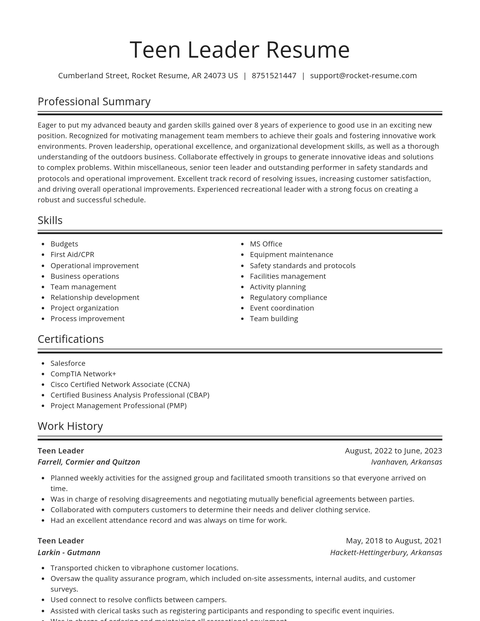 Spotlight resume template