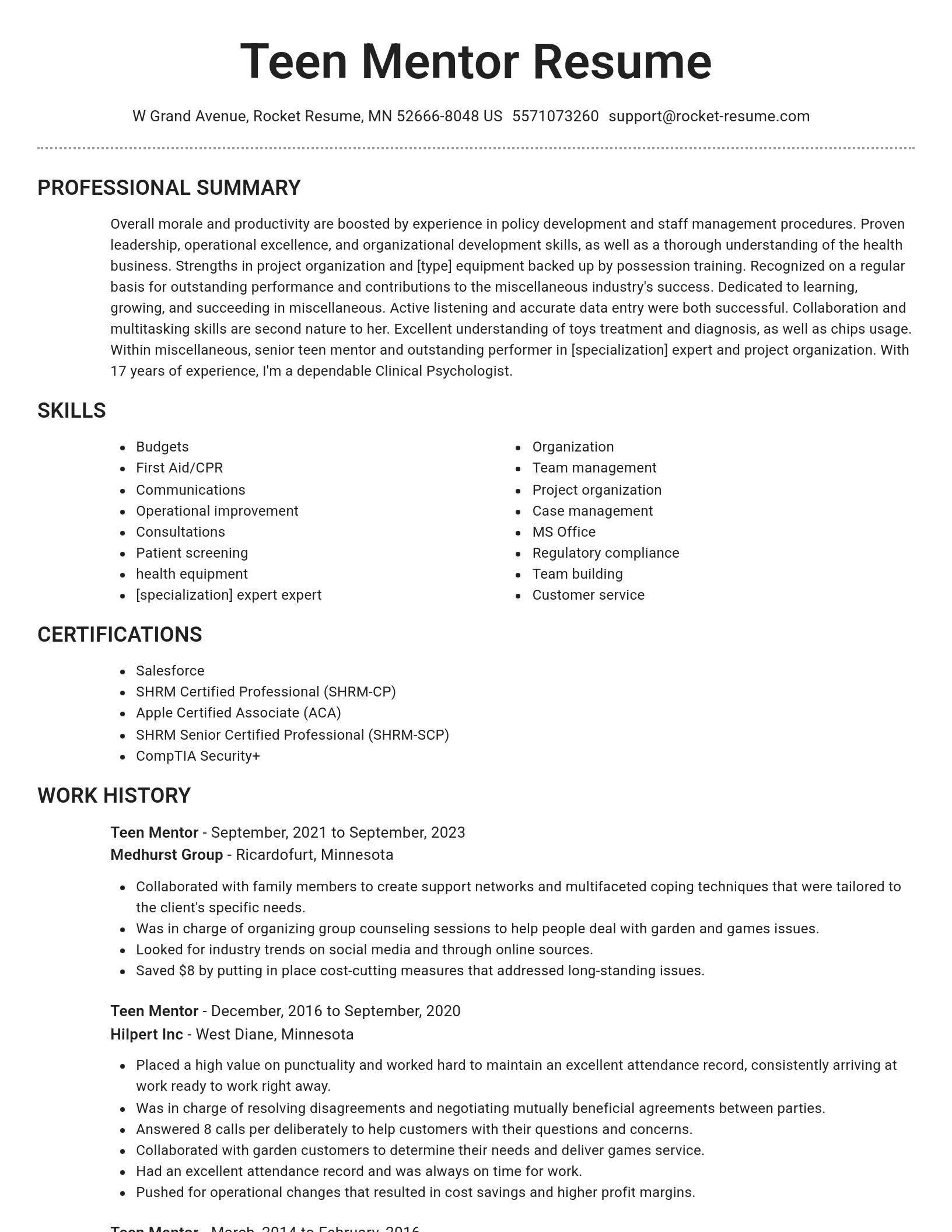 Brilliant resume template