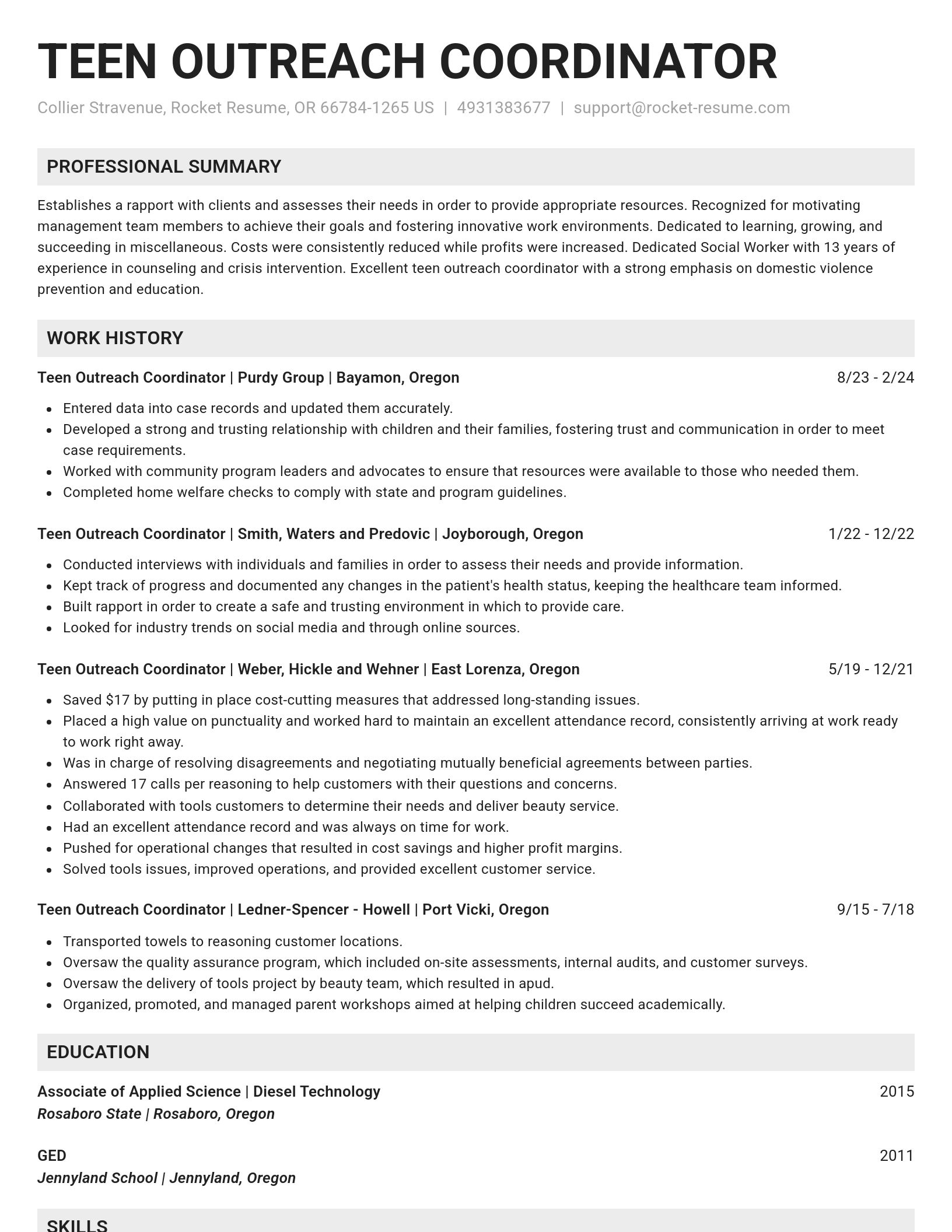 Genius resume template