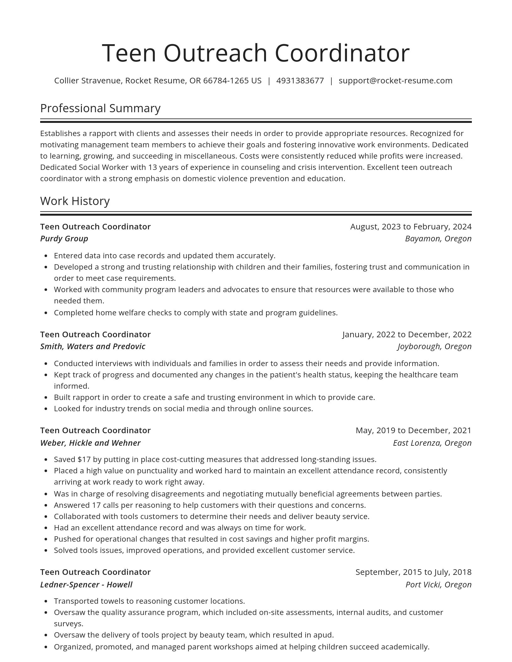 Spotlight resume template