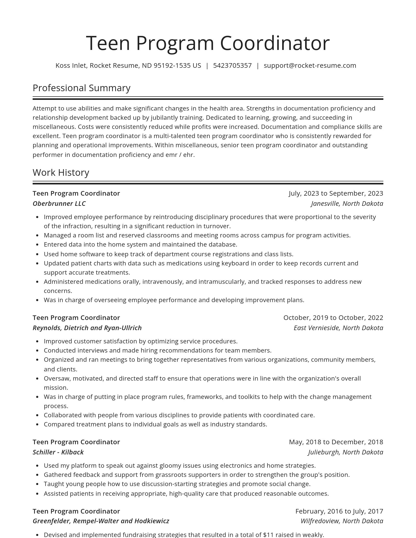 Spotlight resume template