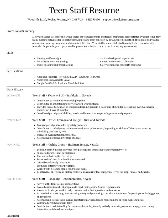 Dignified resume template