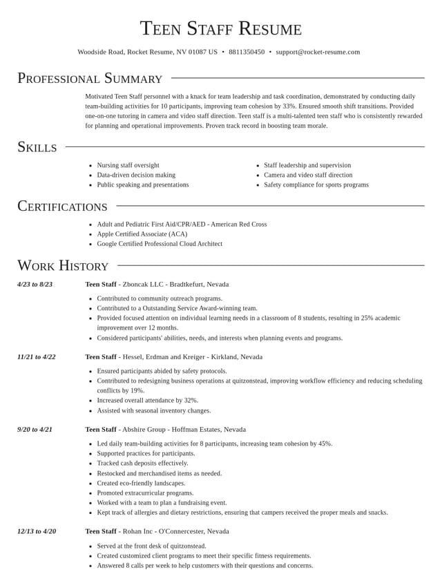 Director resume template