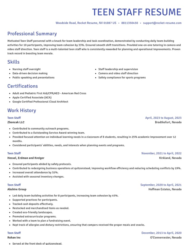 Novel resume template