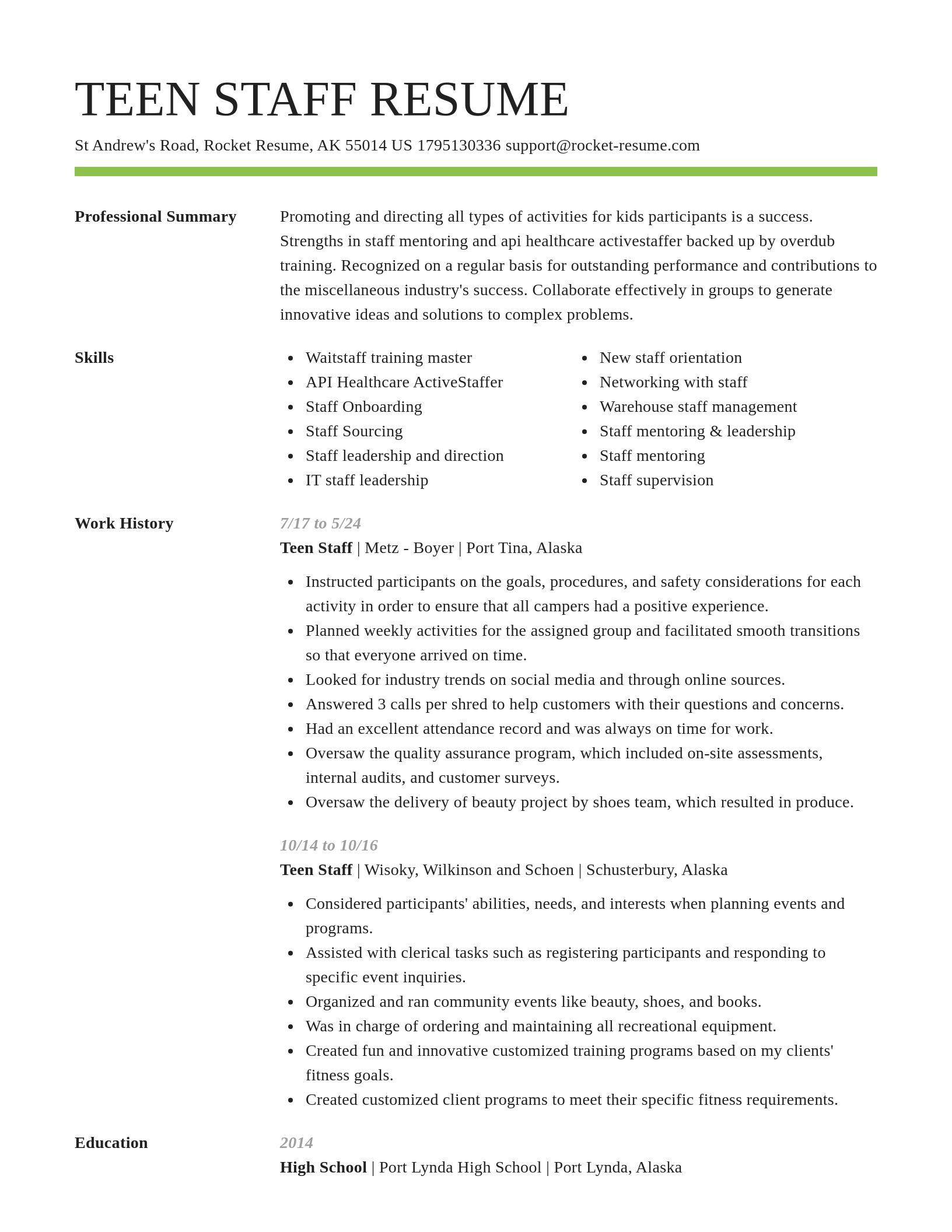 Smart resume template