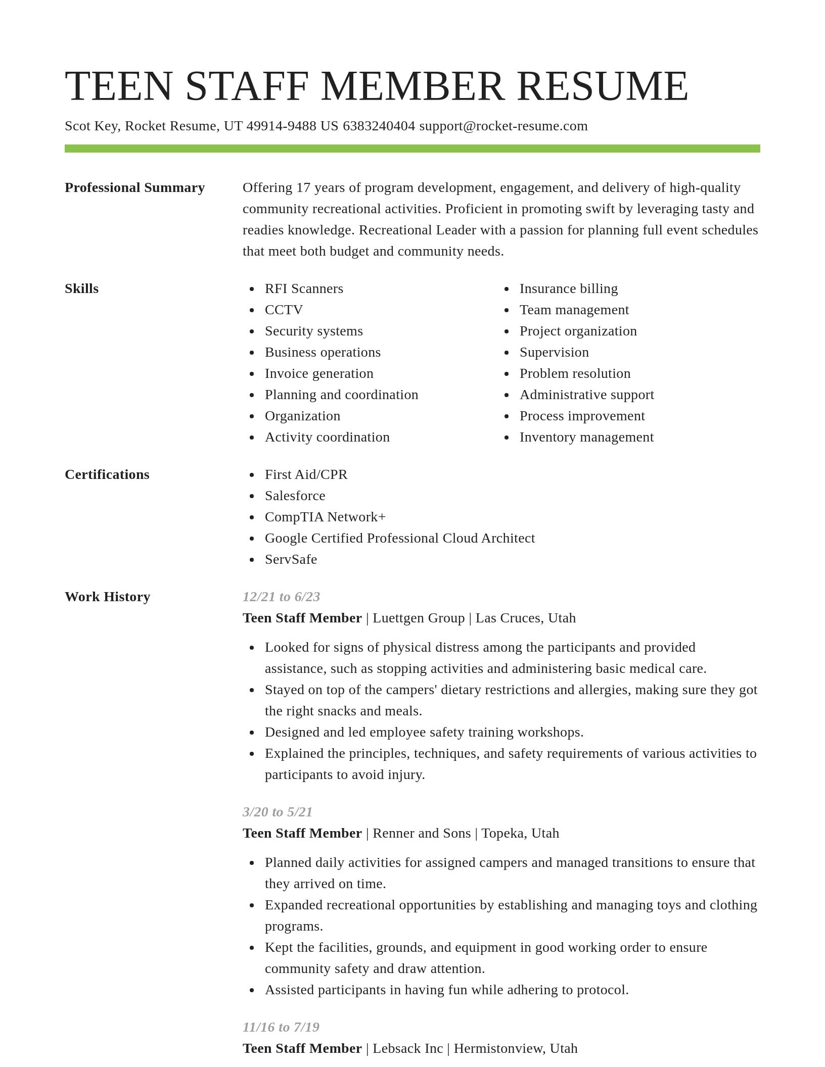 Smart resume template