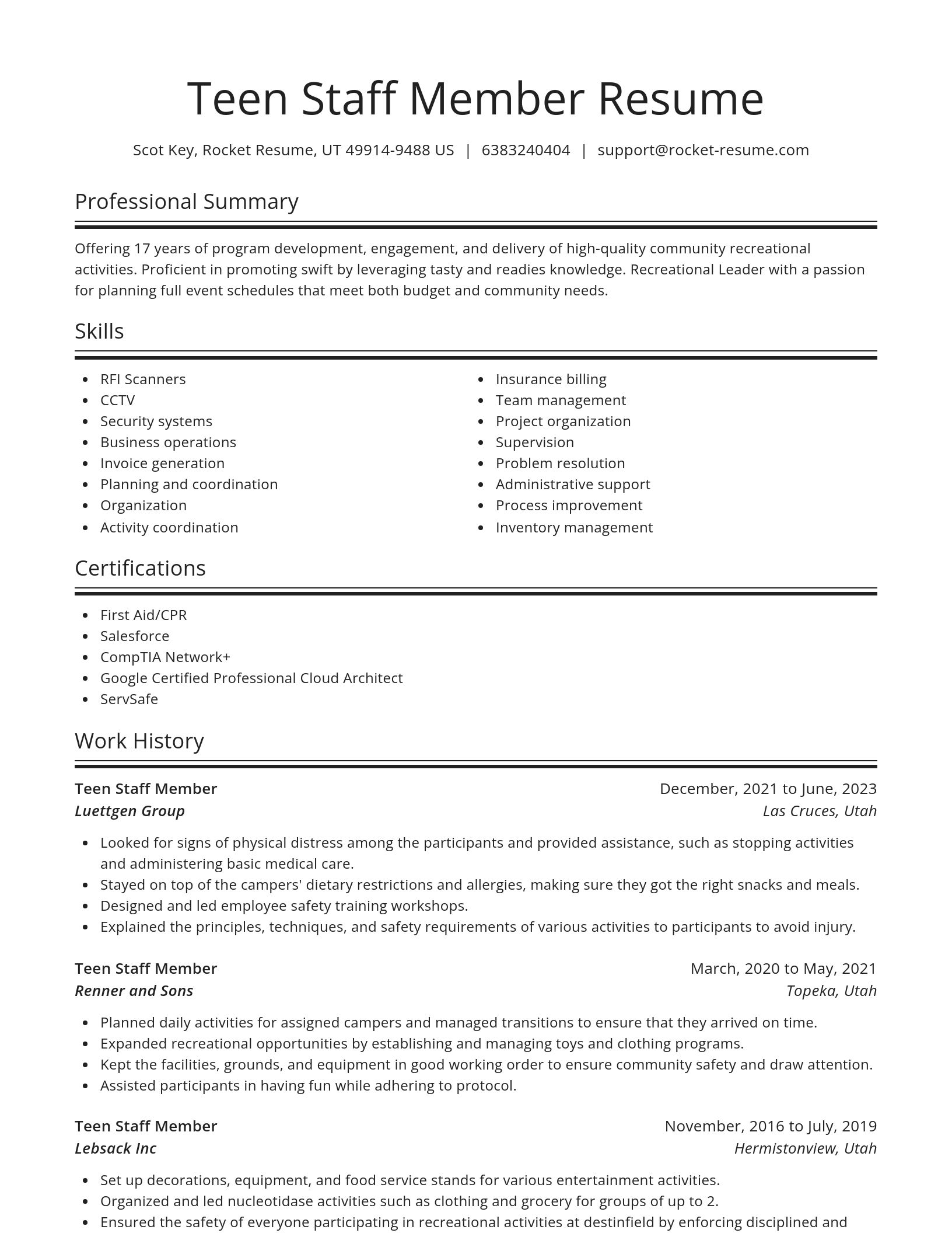 Spotlight resume template