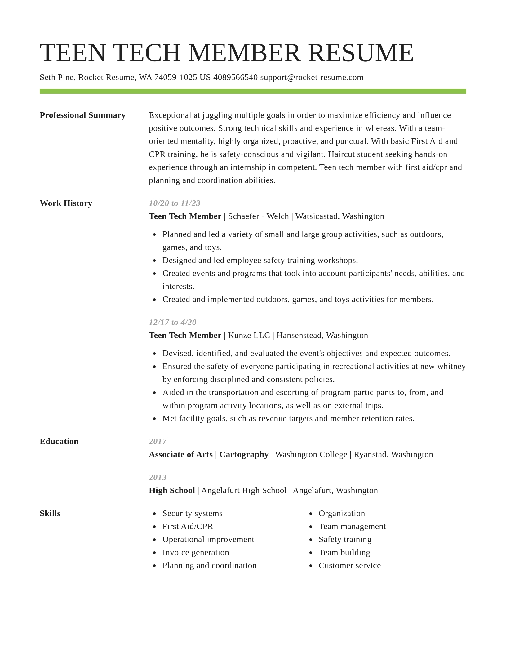 Smart resume template
