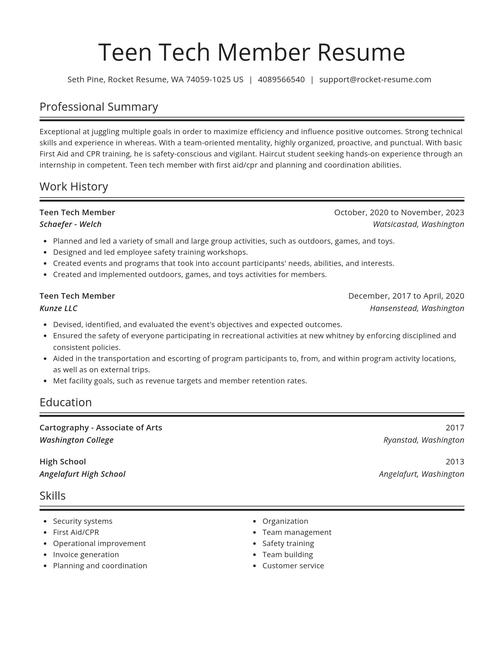 Spotlight resume template