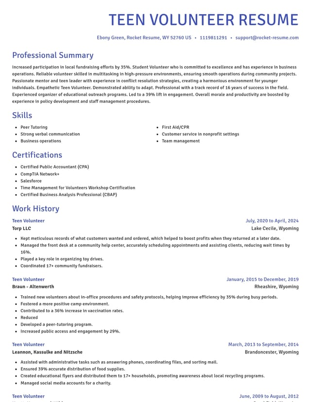 Novel resume template