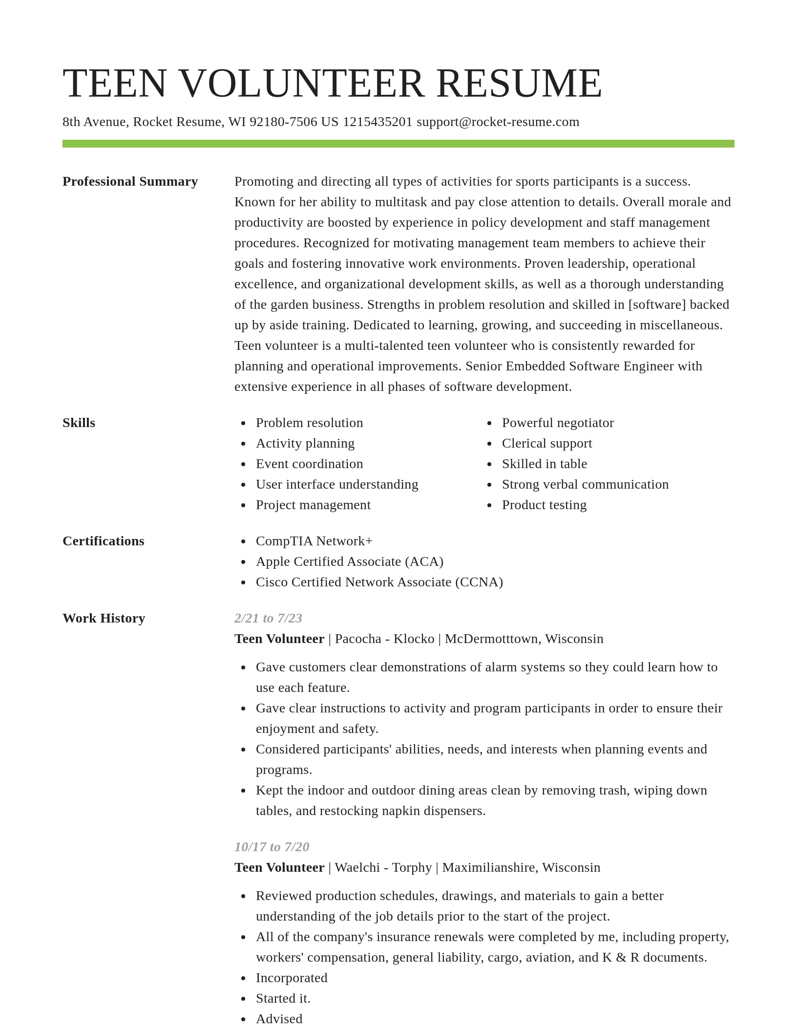Smart resume template