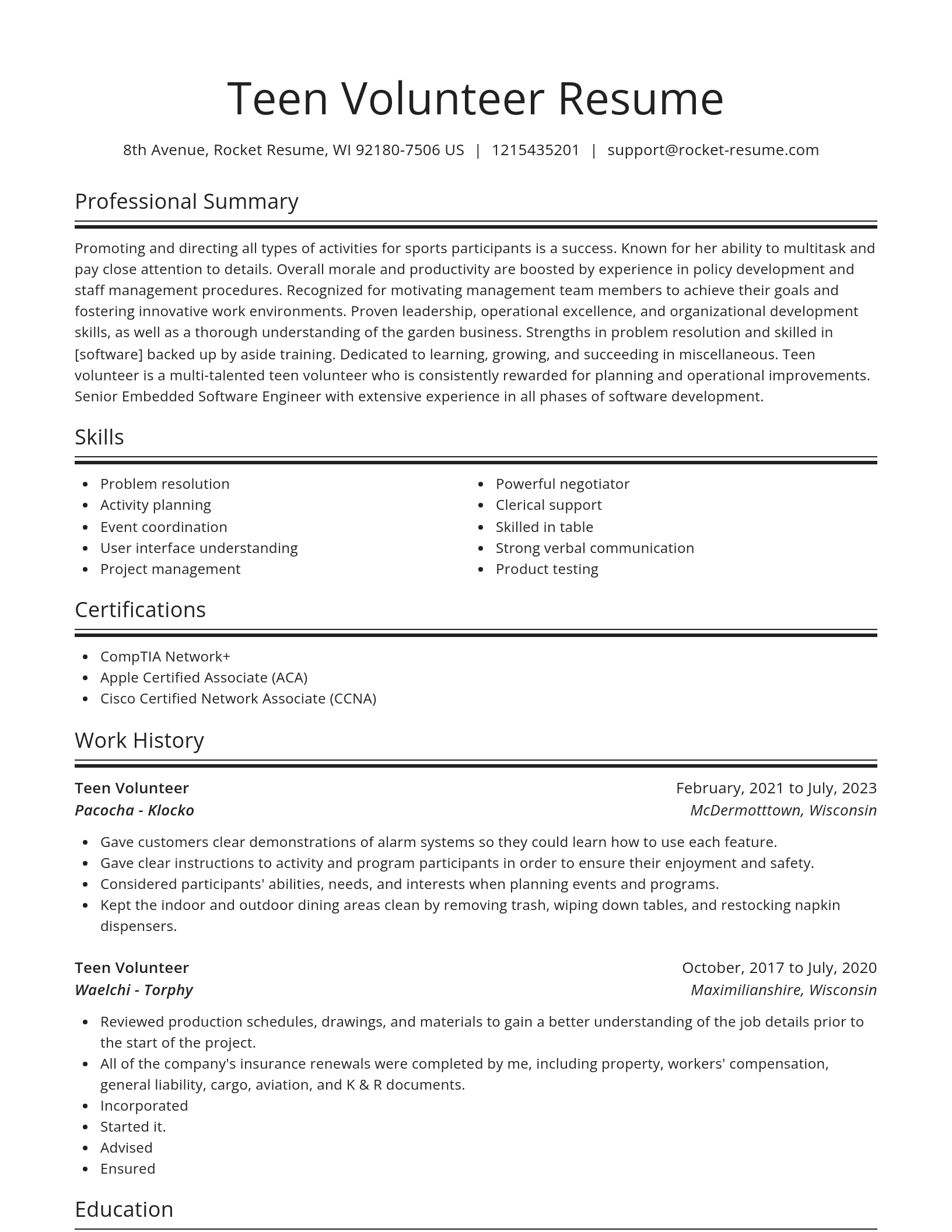 Spotlight resume template