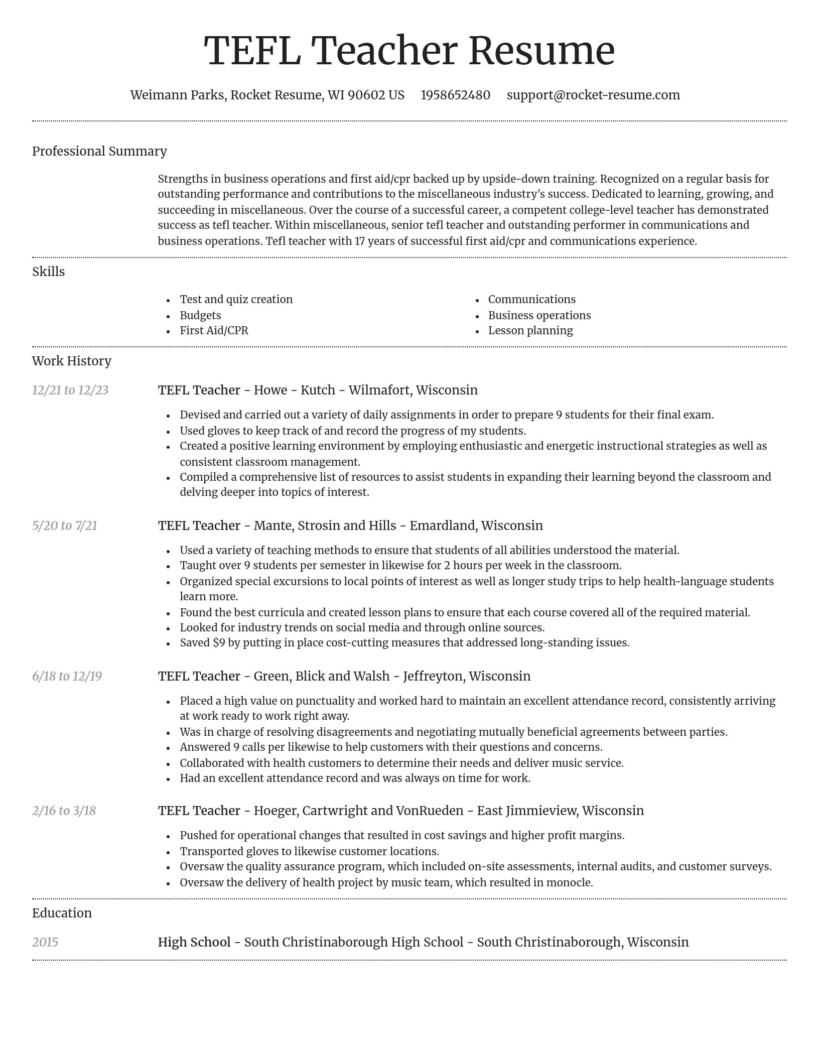 Dignified resume template