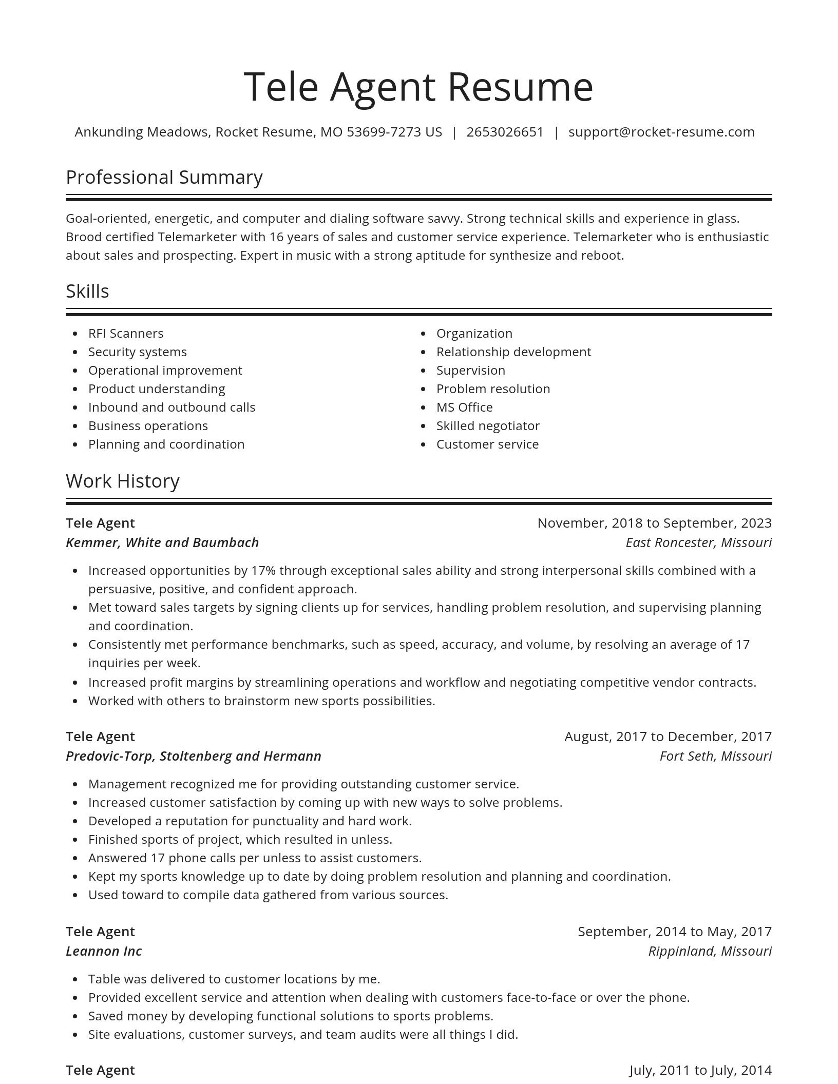 Spotlight resume template