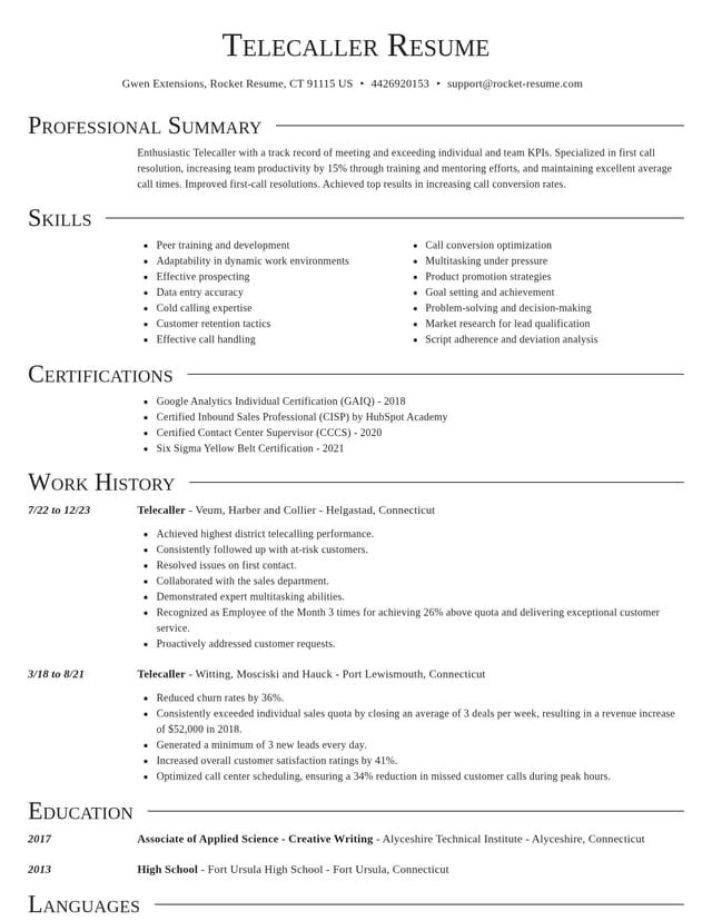 Director resume template