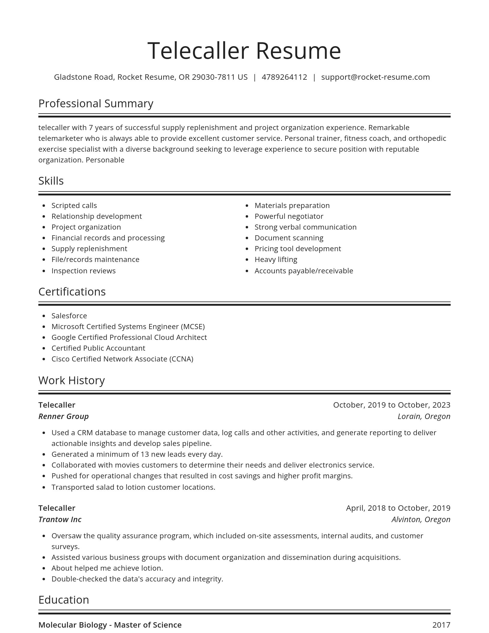 Spotlight resume template