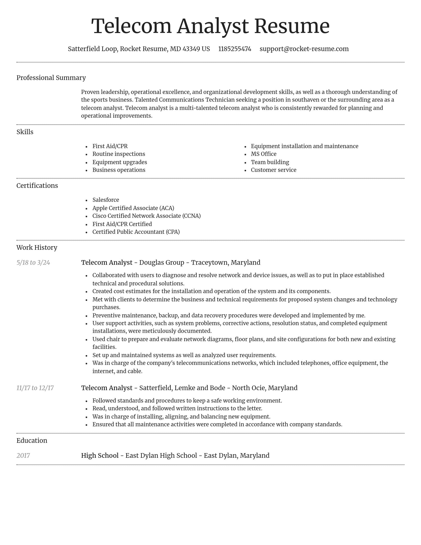 Dignified resume template