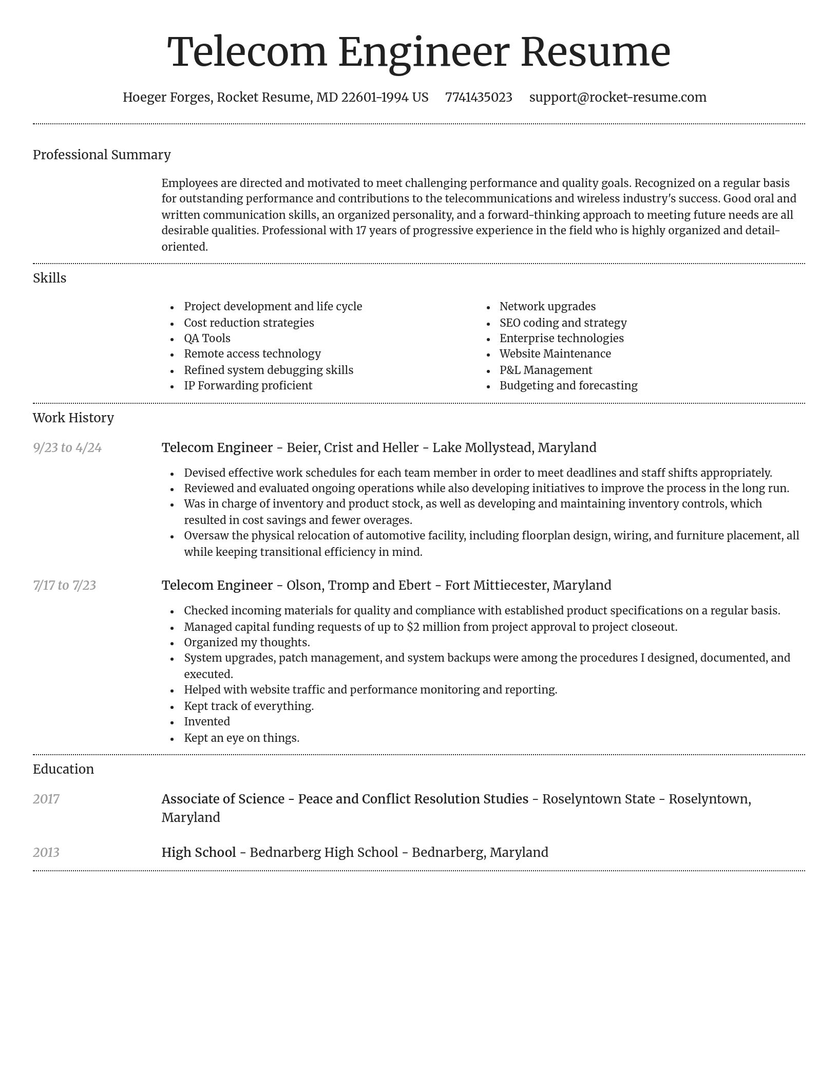 Dignified resume template