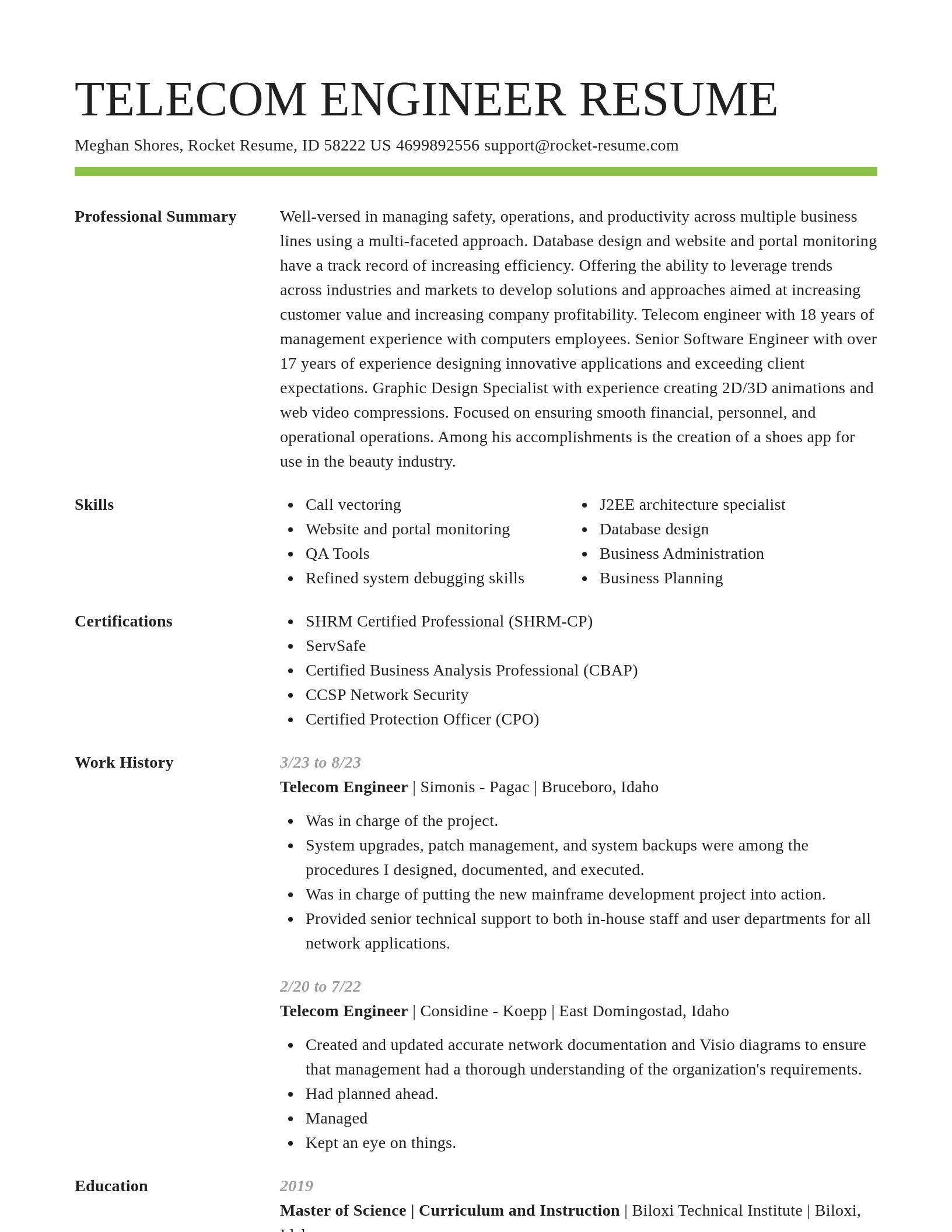 Smart resume template
