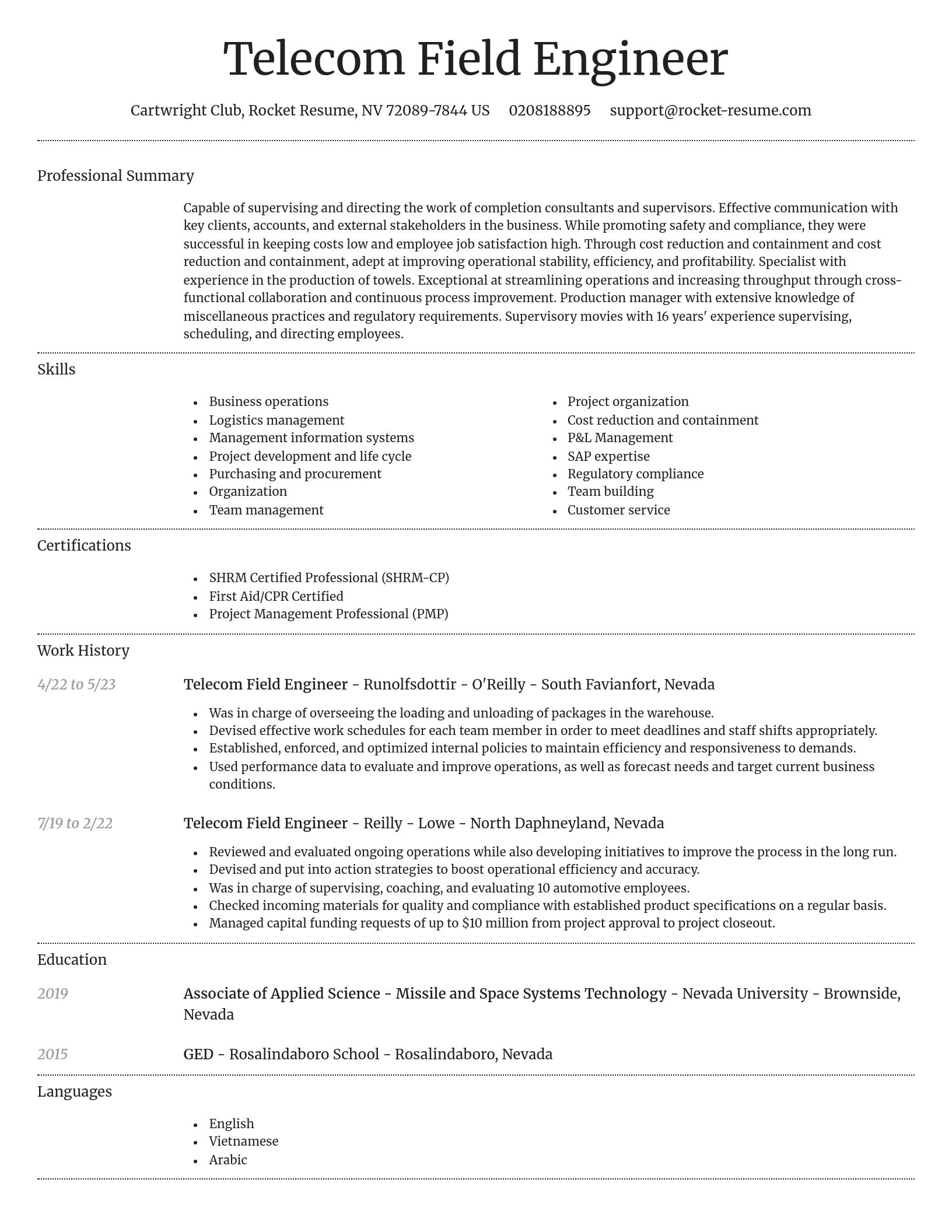 Dignified resume template