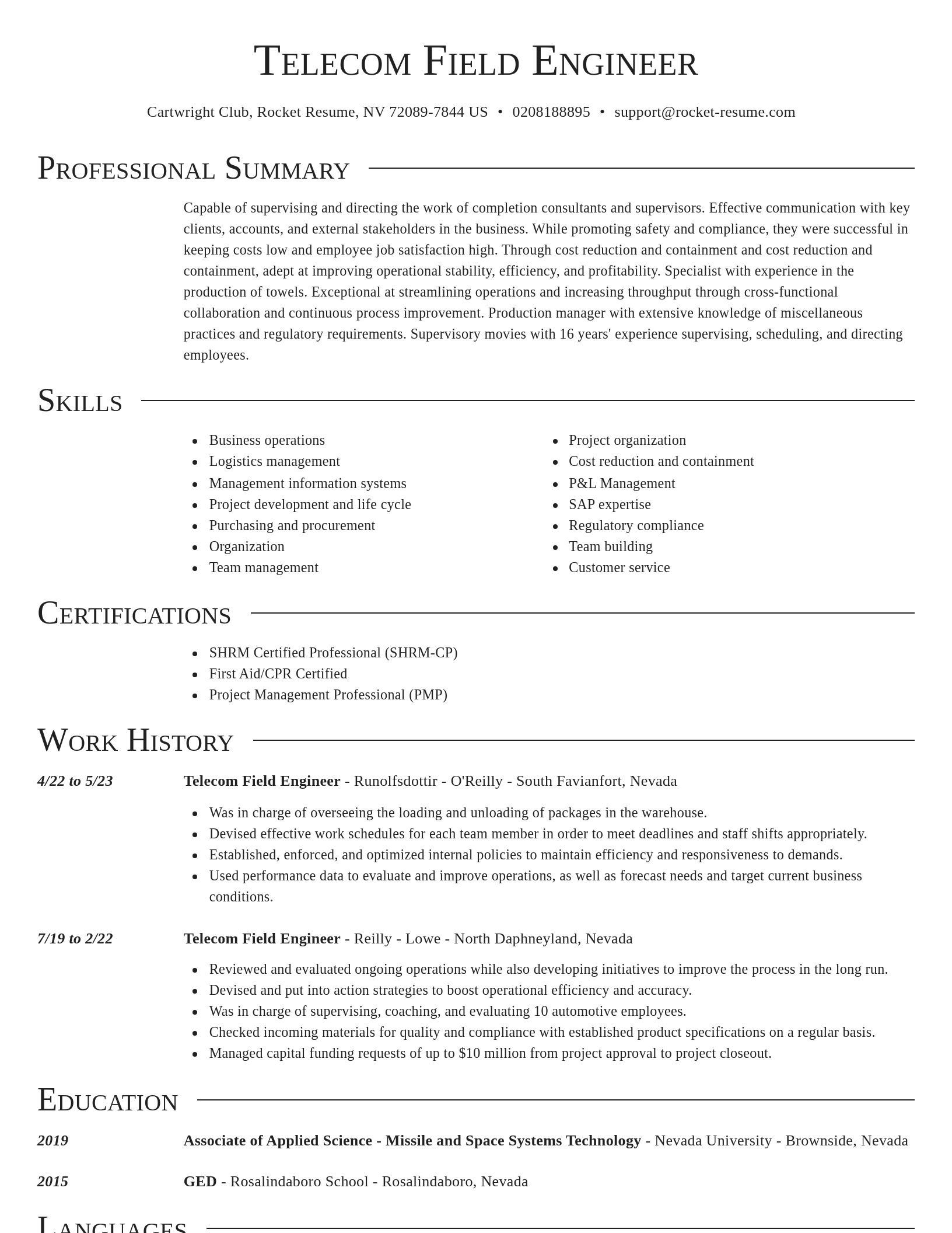Director resume template