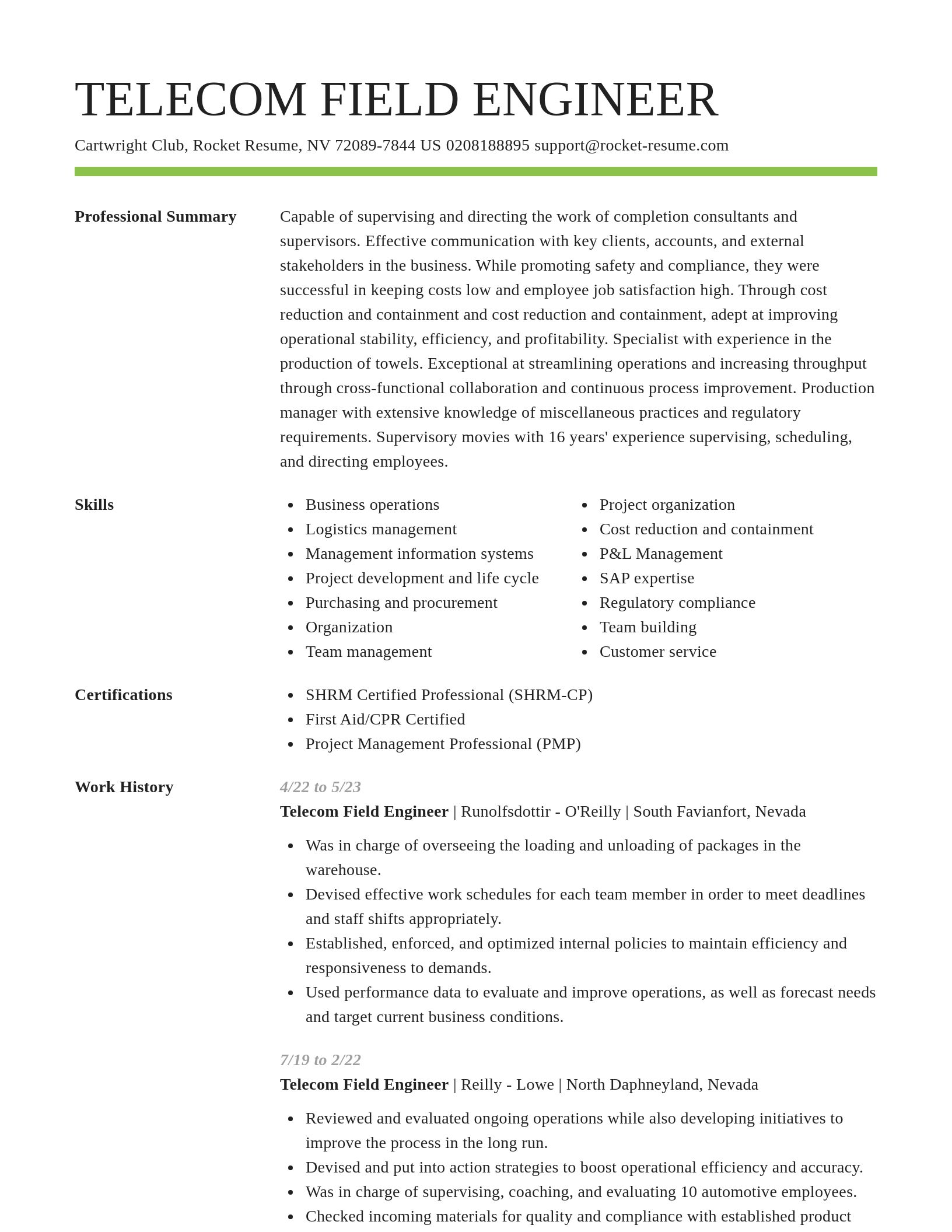 Smart resume template