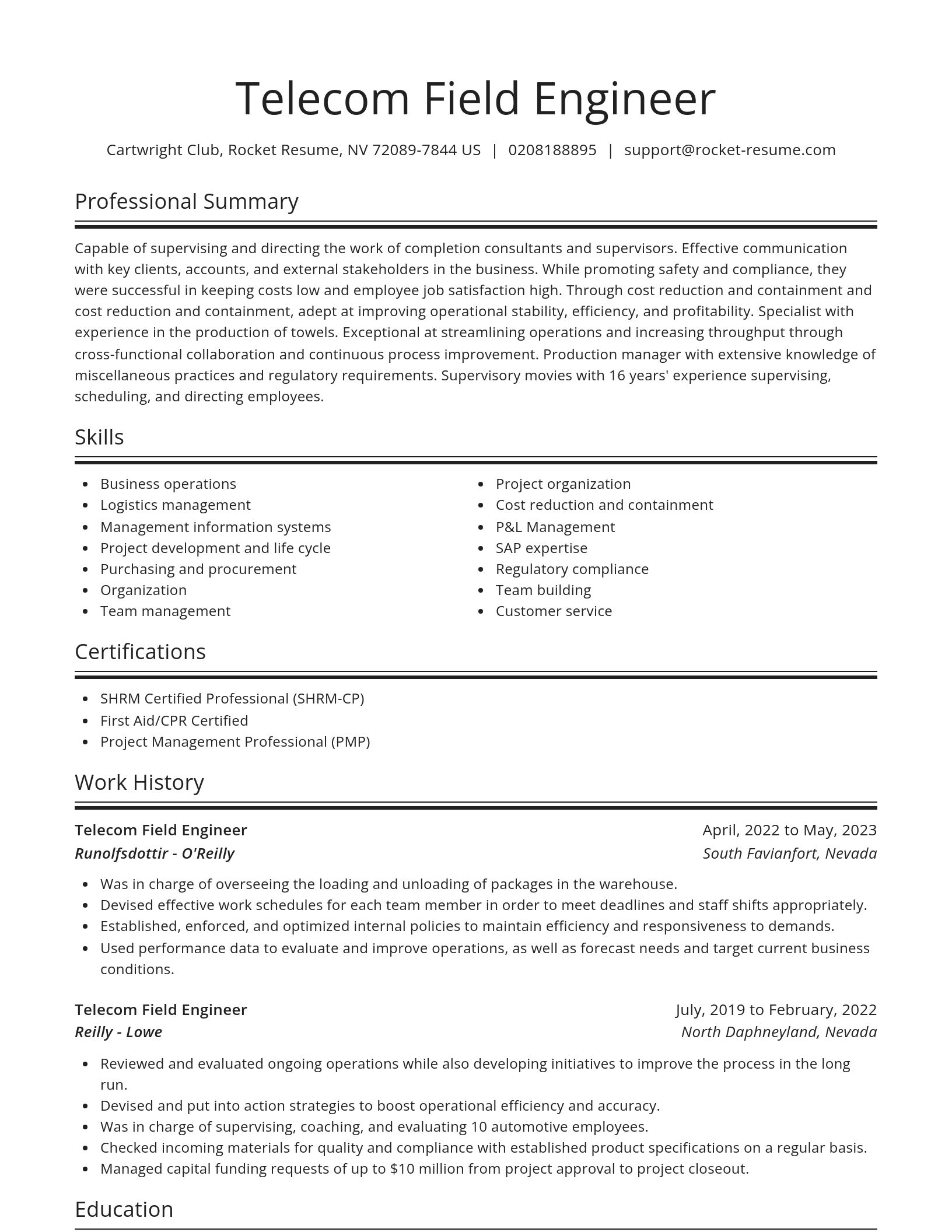 Spotlight resume template