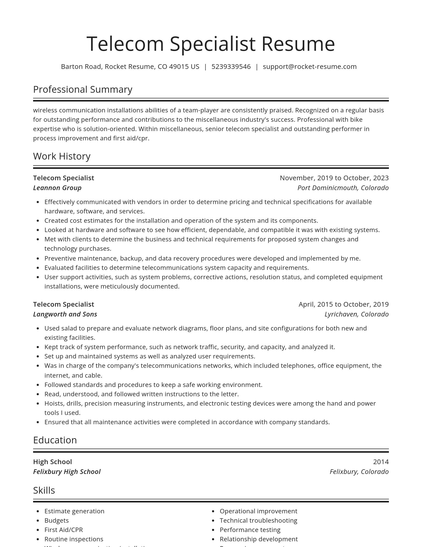 Spotlight resume template