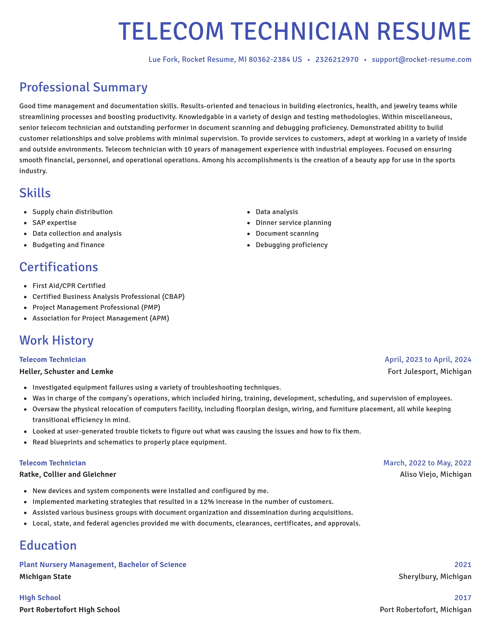 Novel resume template