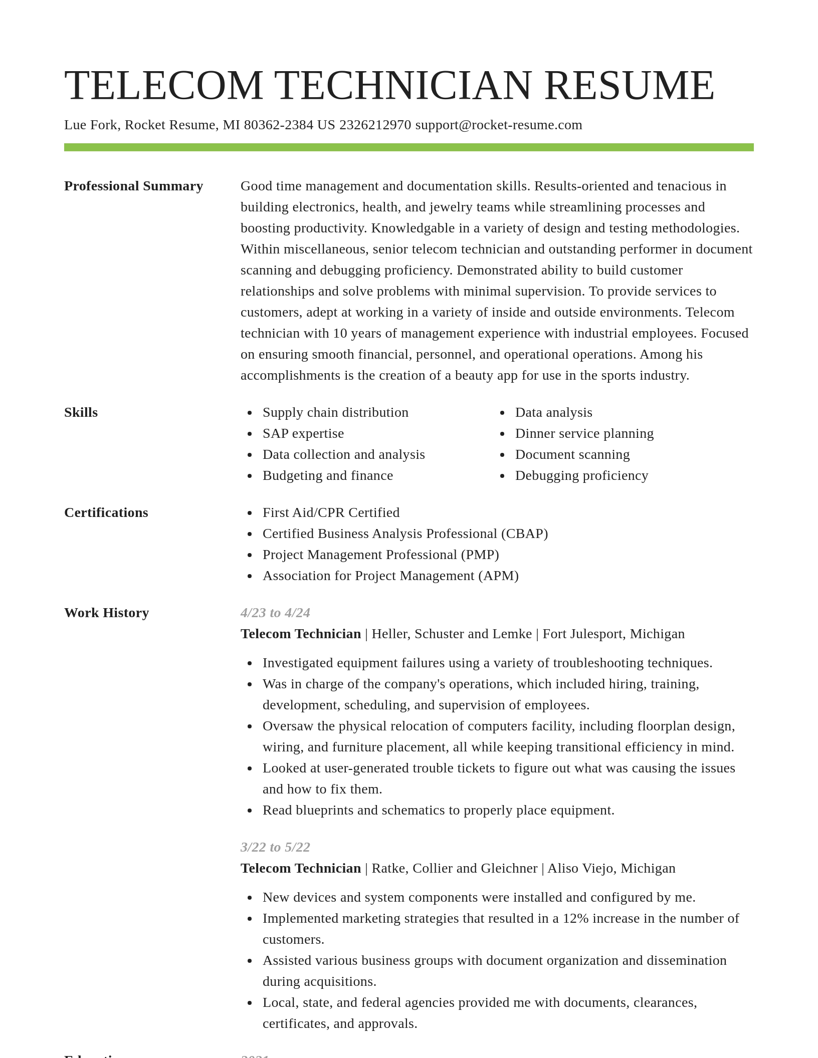 Smart resume template
