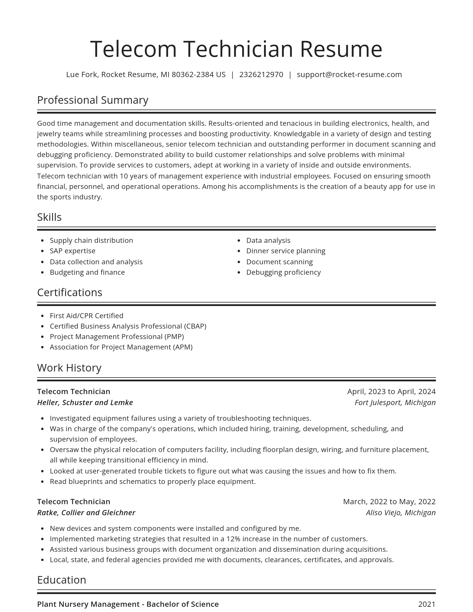 Spotlight resume template