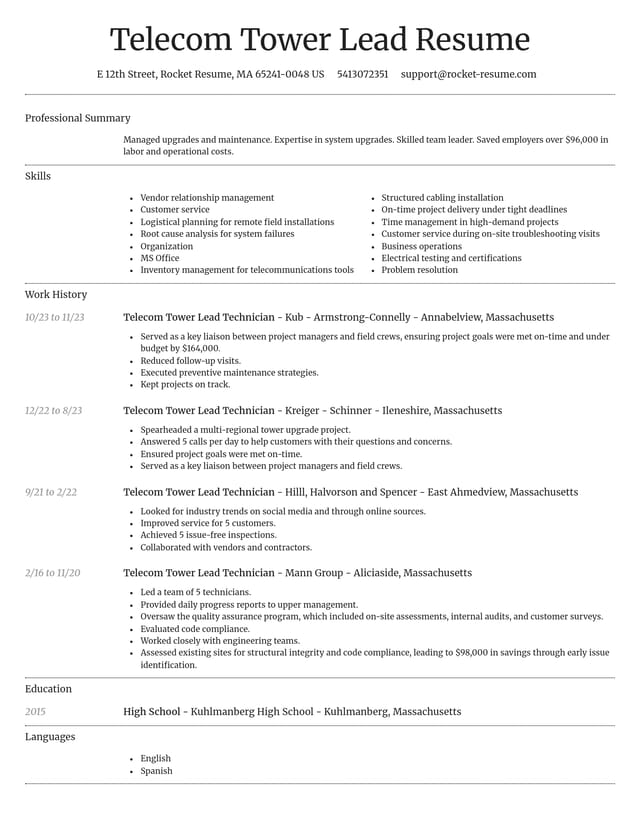 Dignified resume template