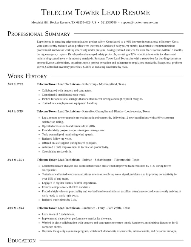 Director resume template