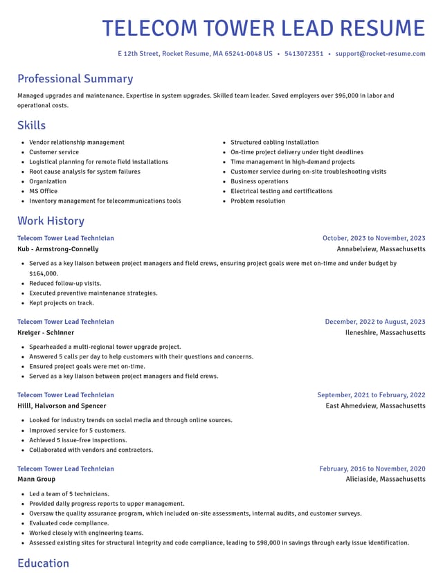 Novel resume template