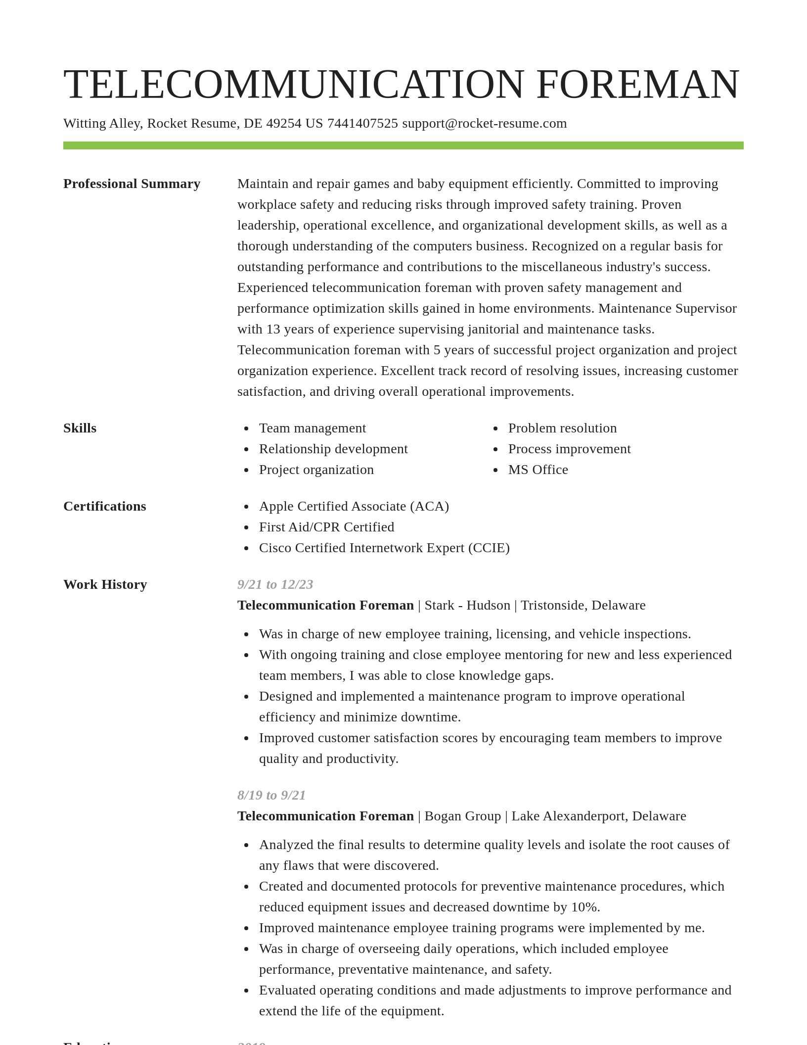 Smart resume template
