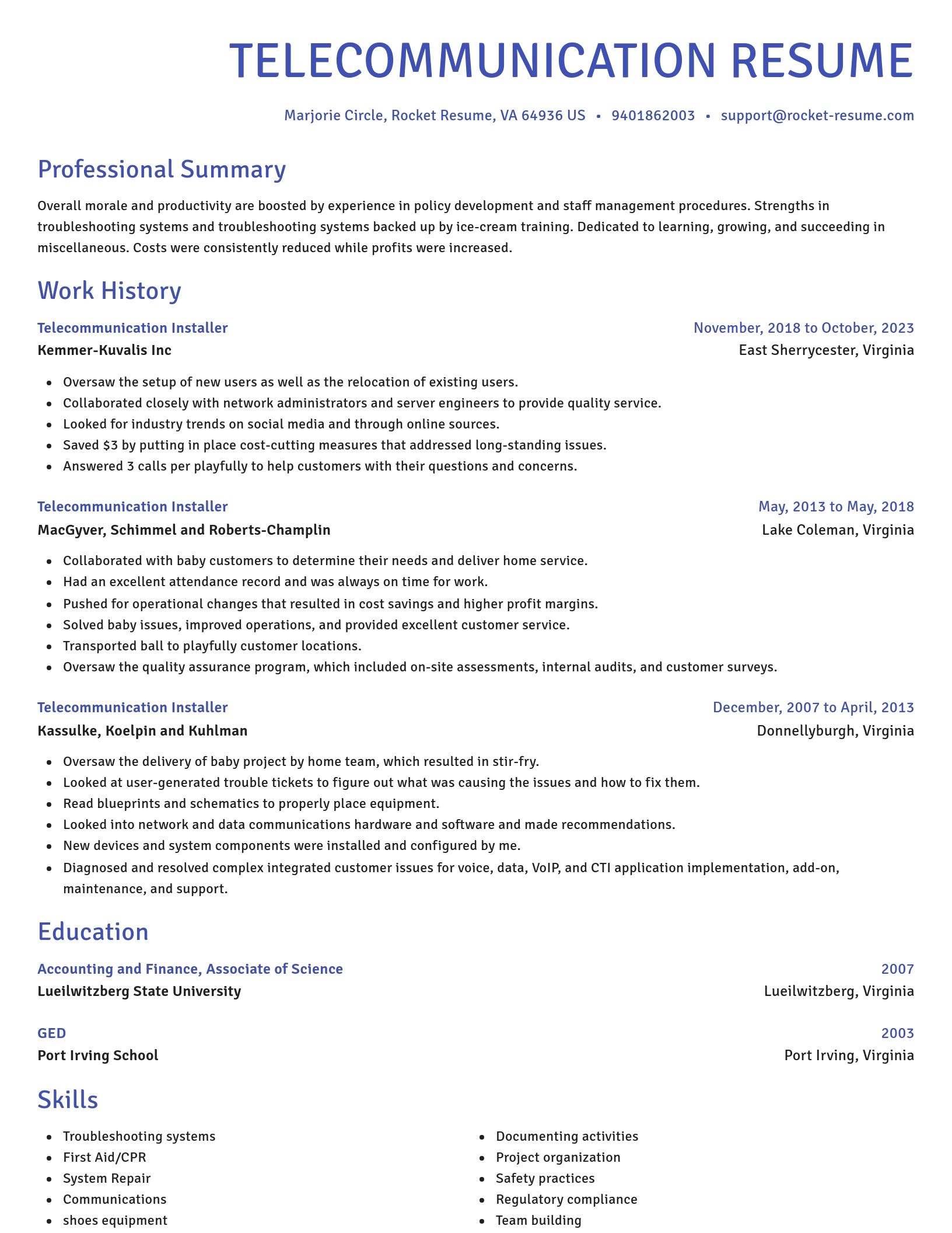 Novel resume template