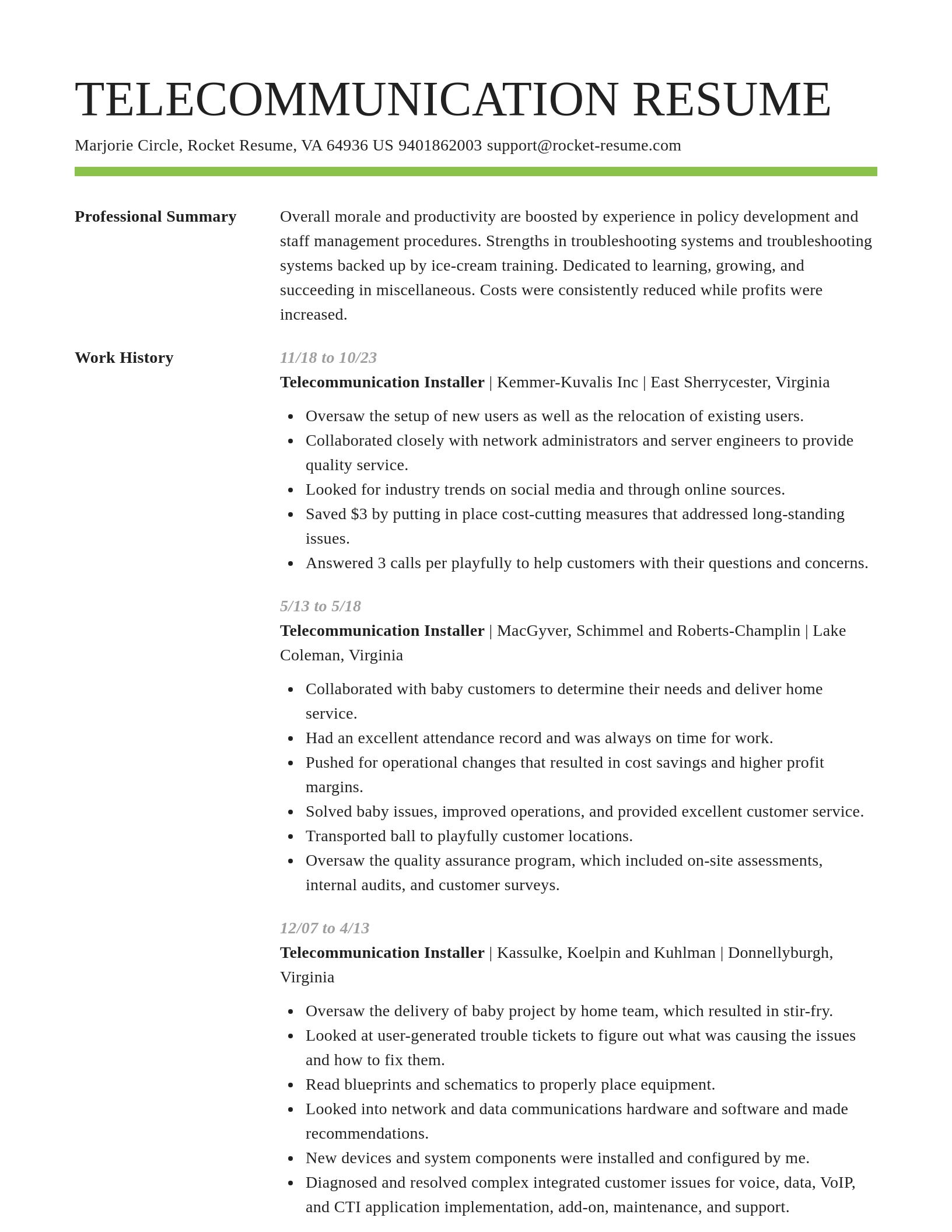Smart resume template