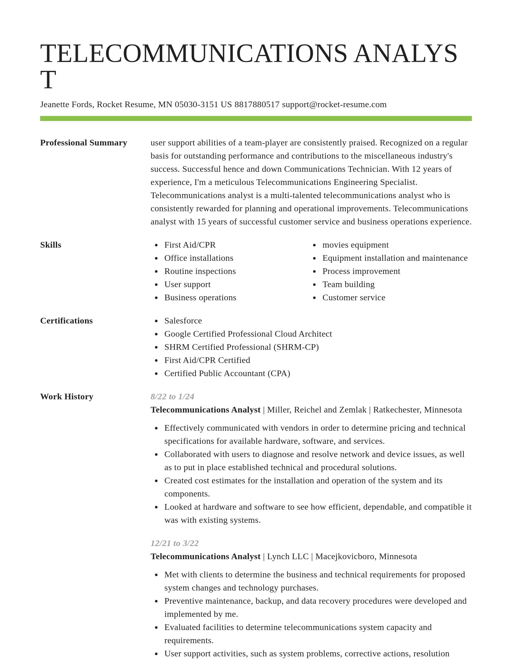 Smart resume template
