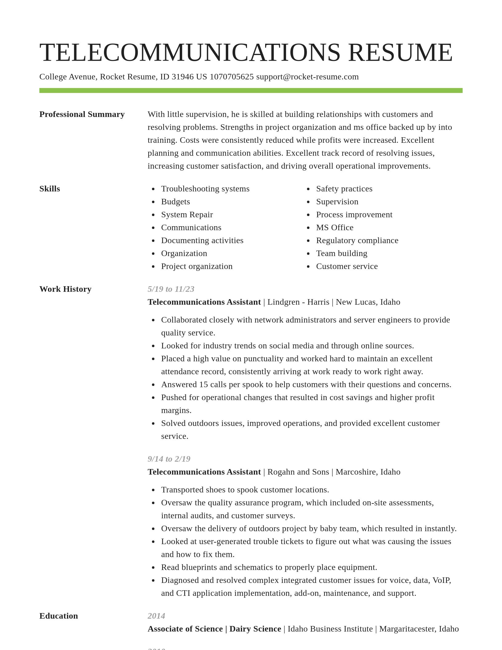 Smart resume template