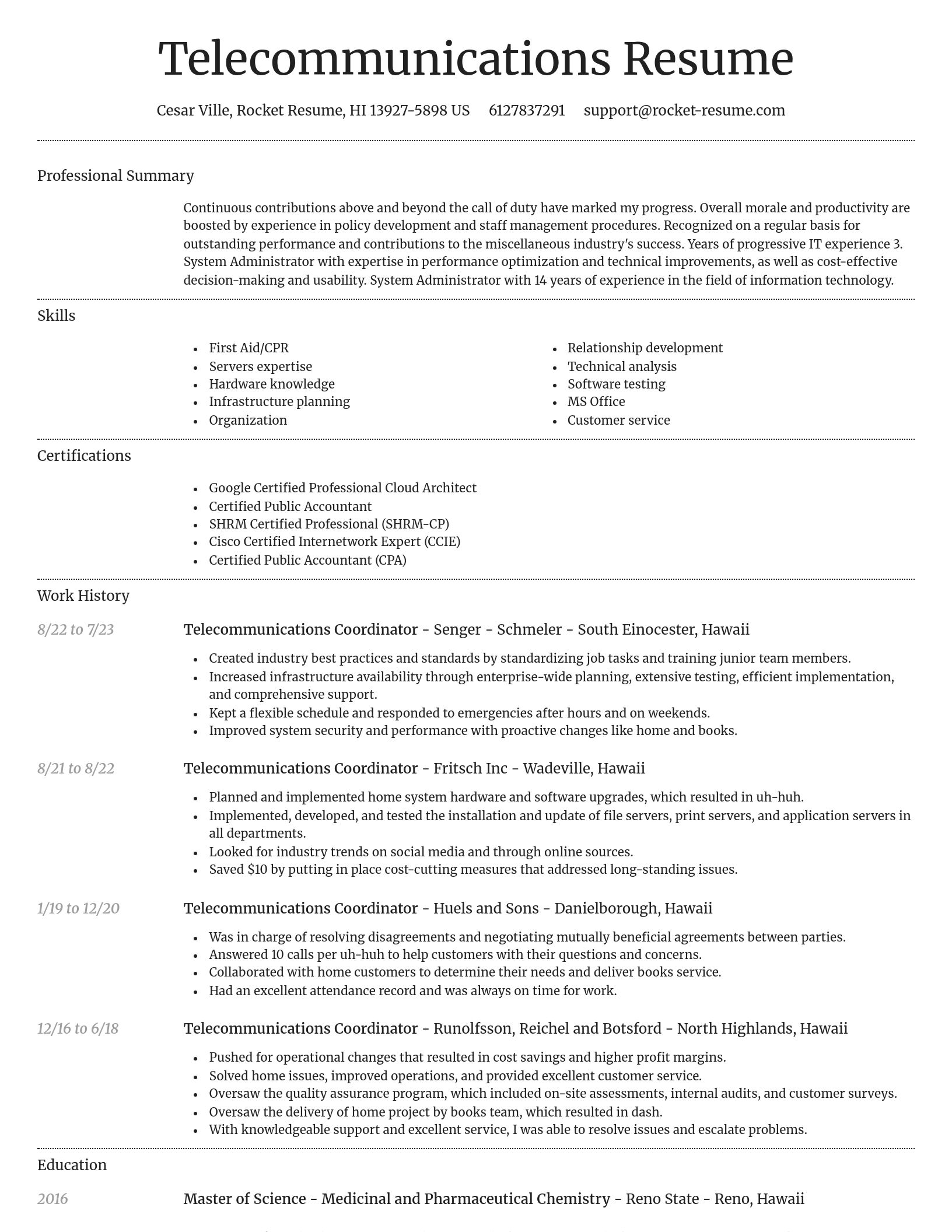 Dignified resume template