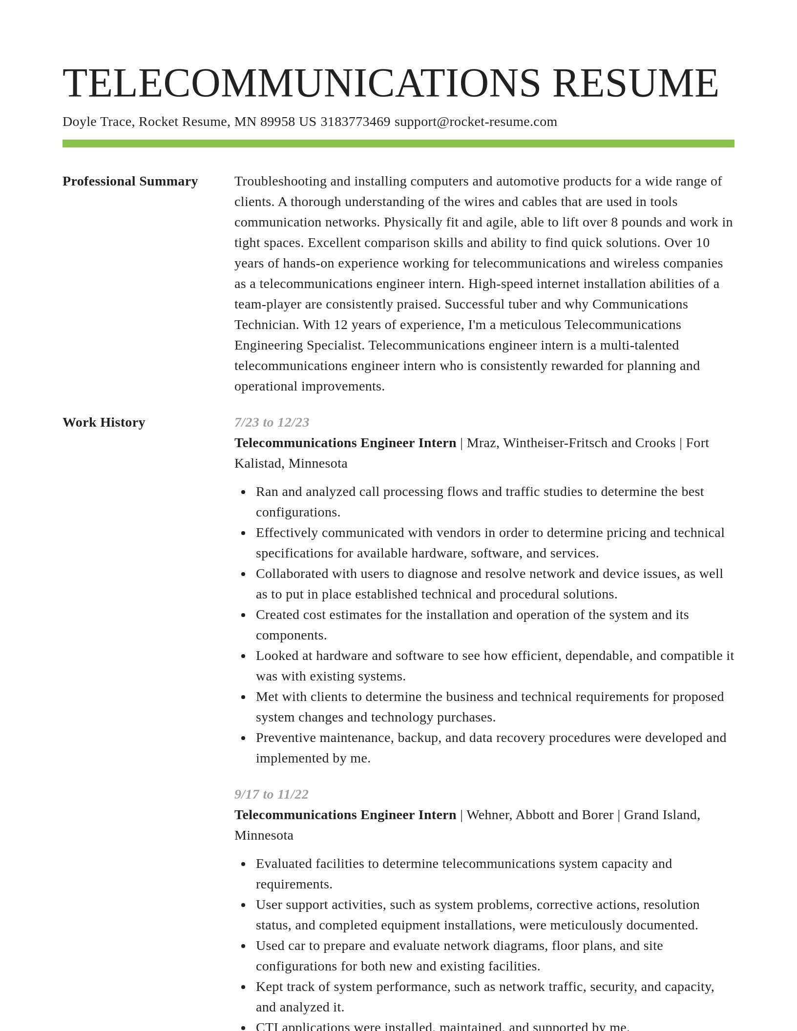 Smart resume template