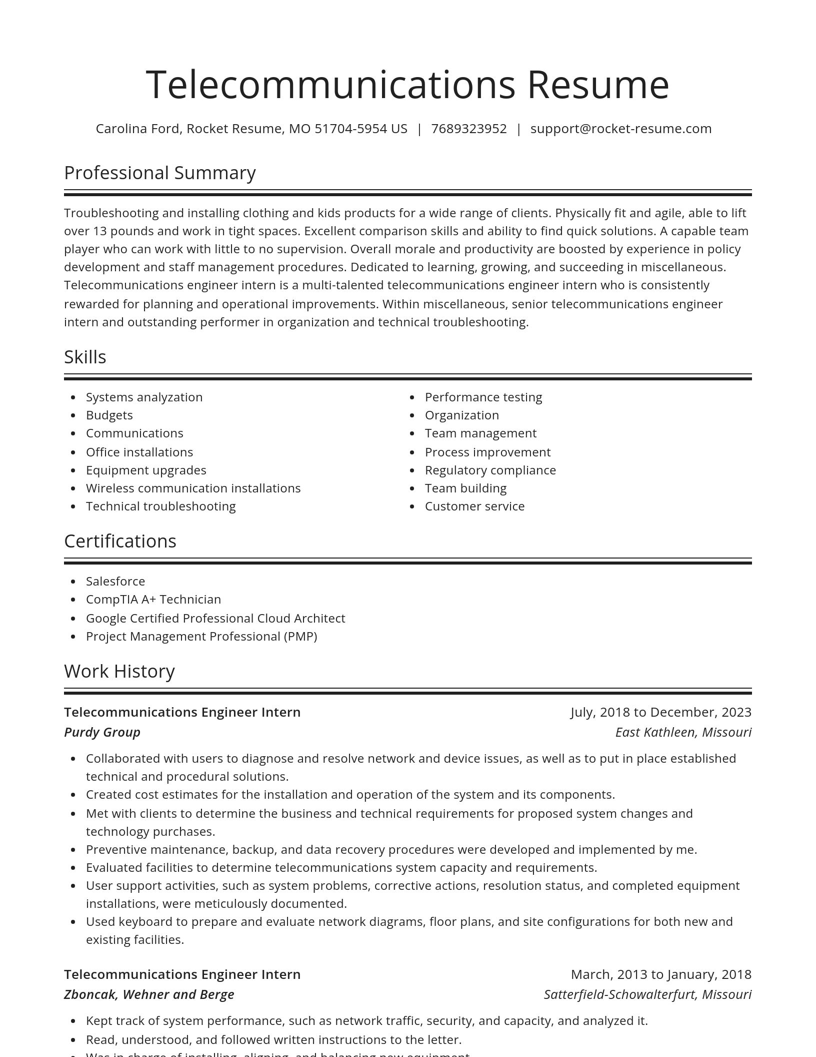 Spotlight resume template