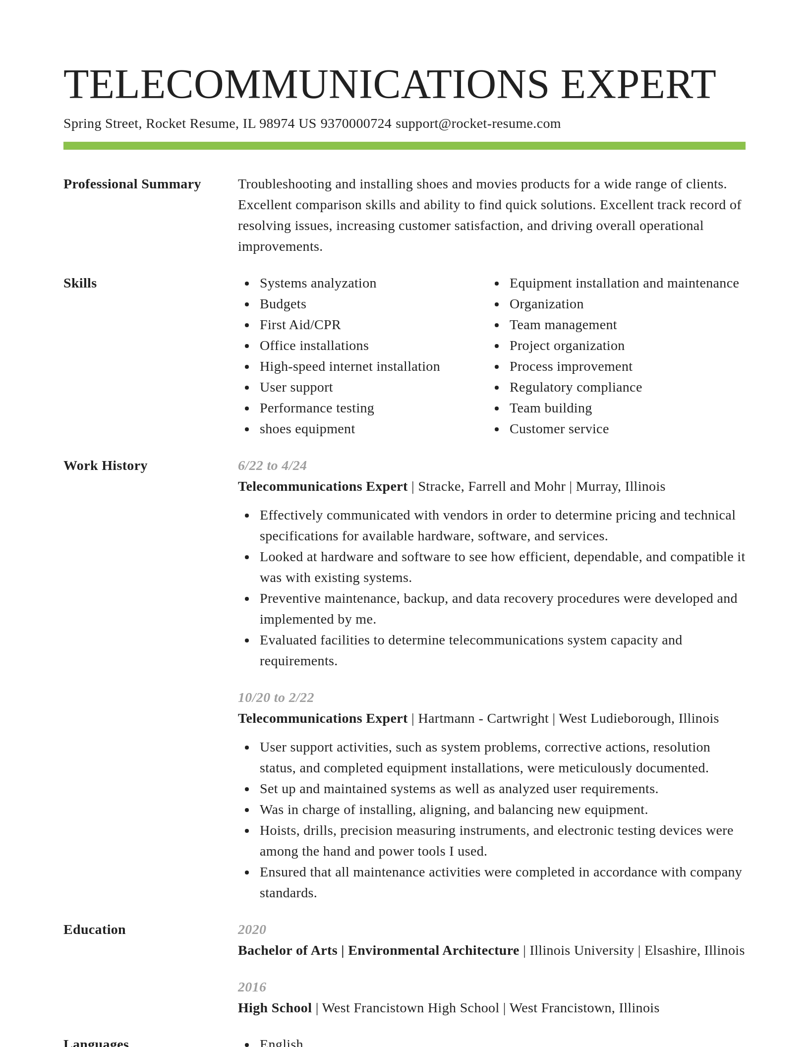 Smart resume template