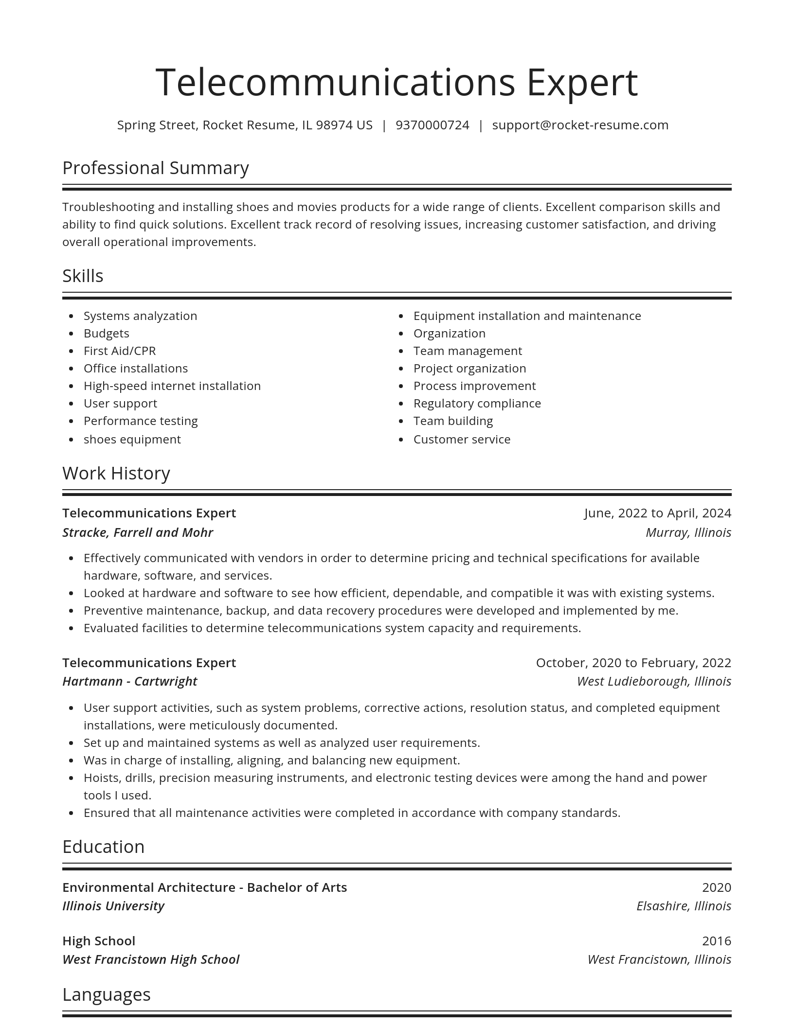 Spotlight resume template