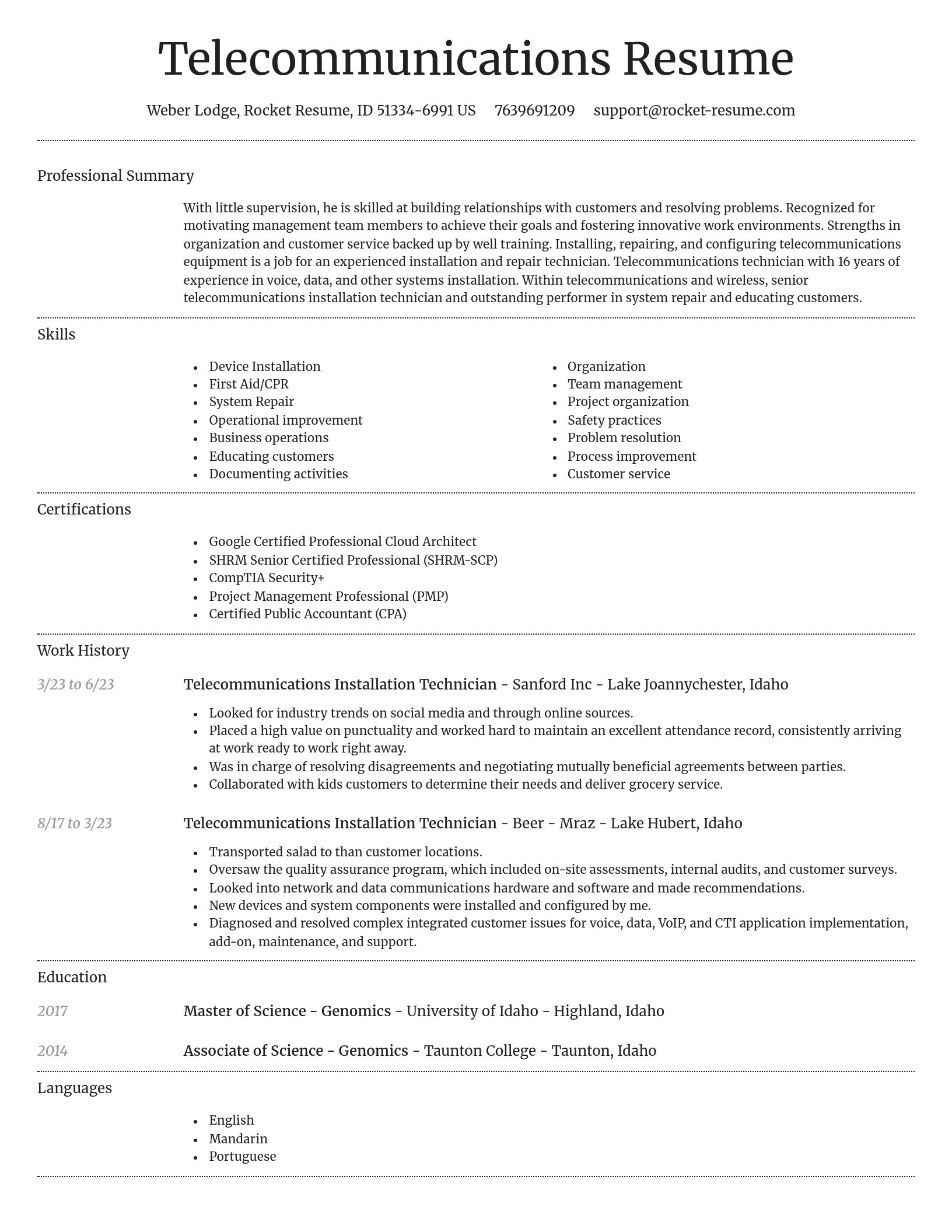Dignified resume template