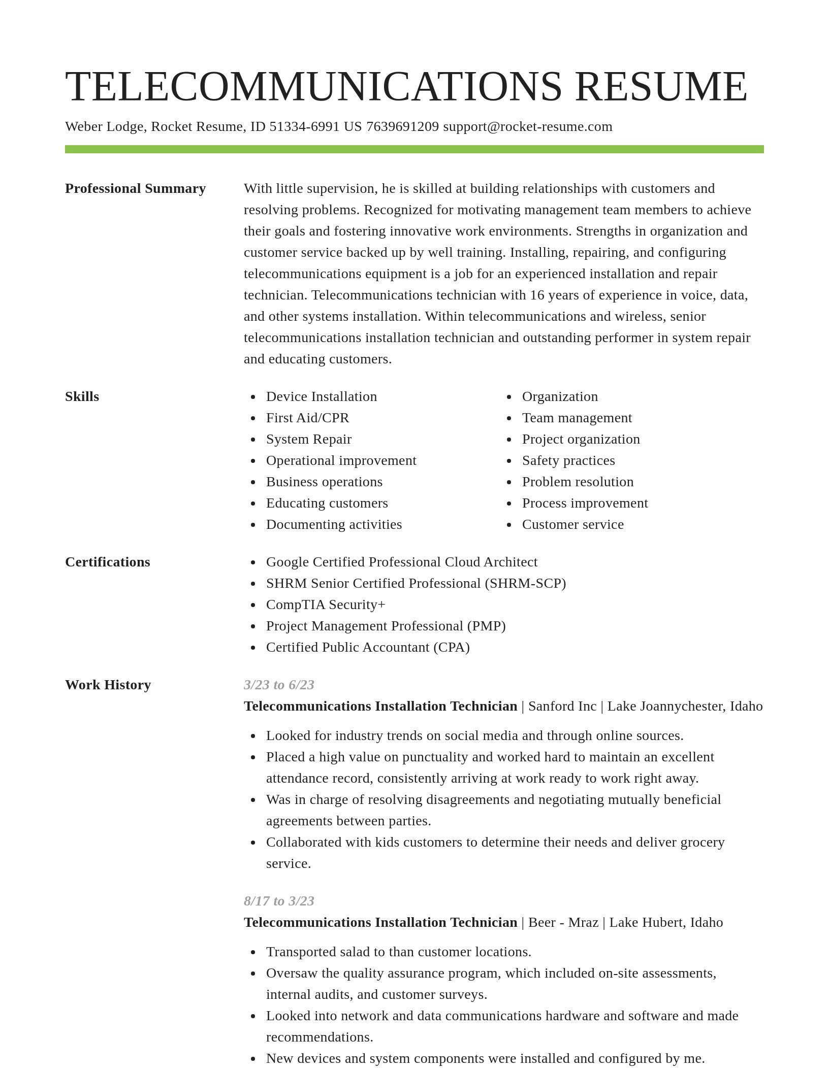 Smart resume template