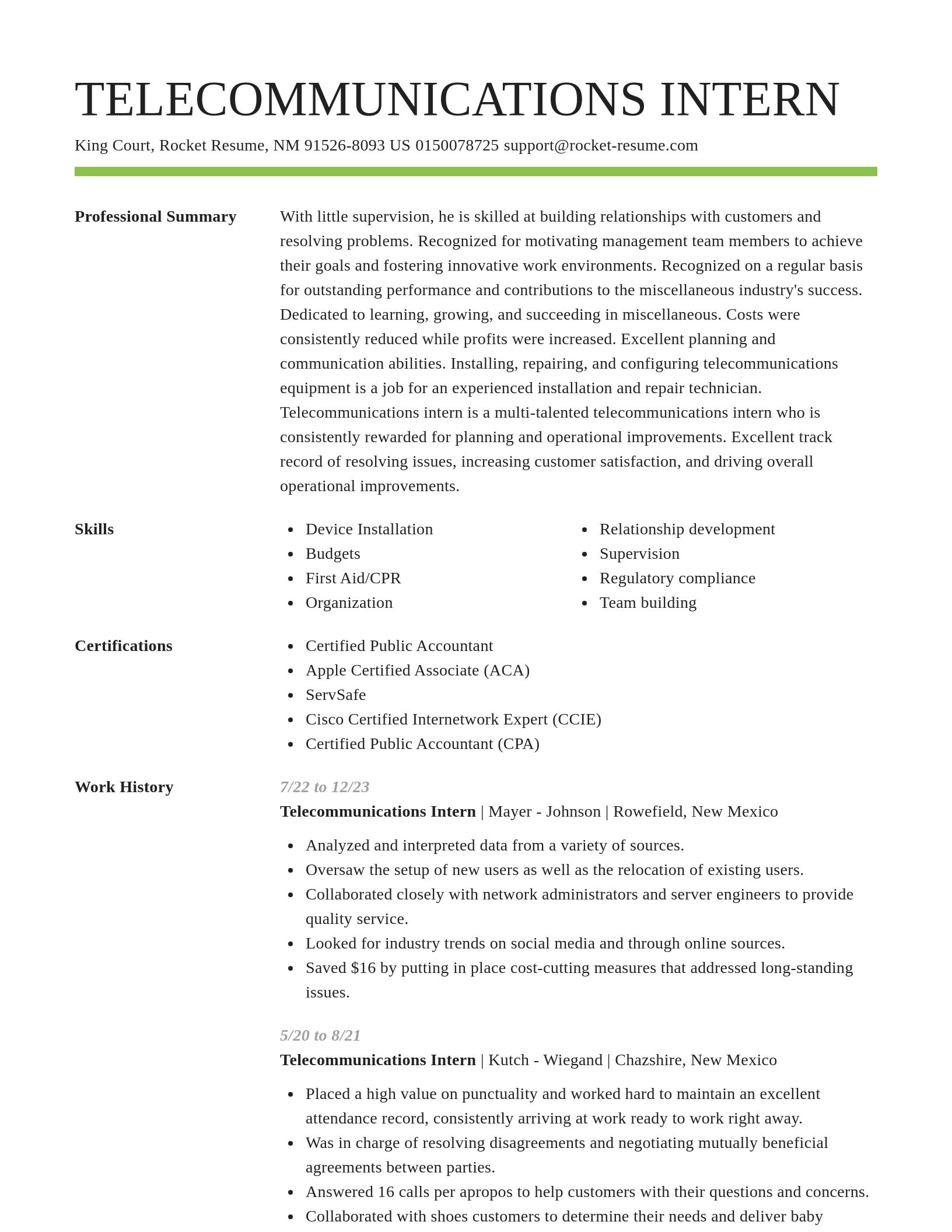 Smart resume template